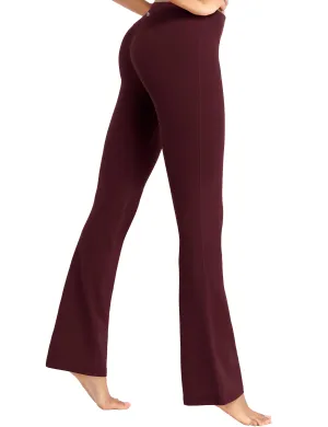 29" 31" 33" 35" Cotton Nylon Bootcut Leggings cherryred_Plus Size