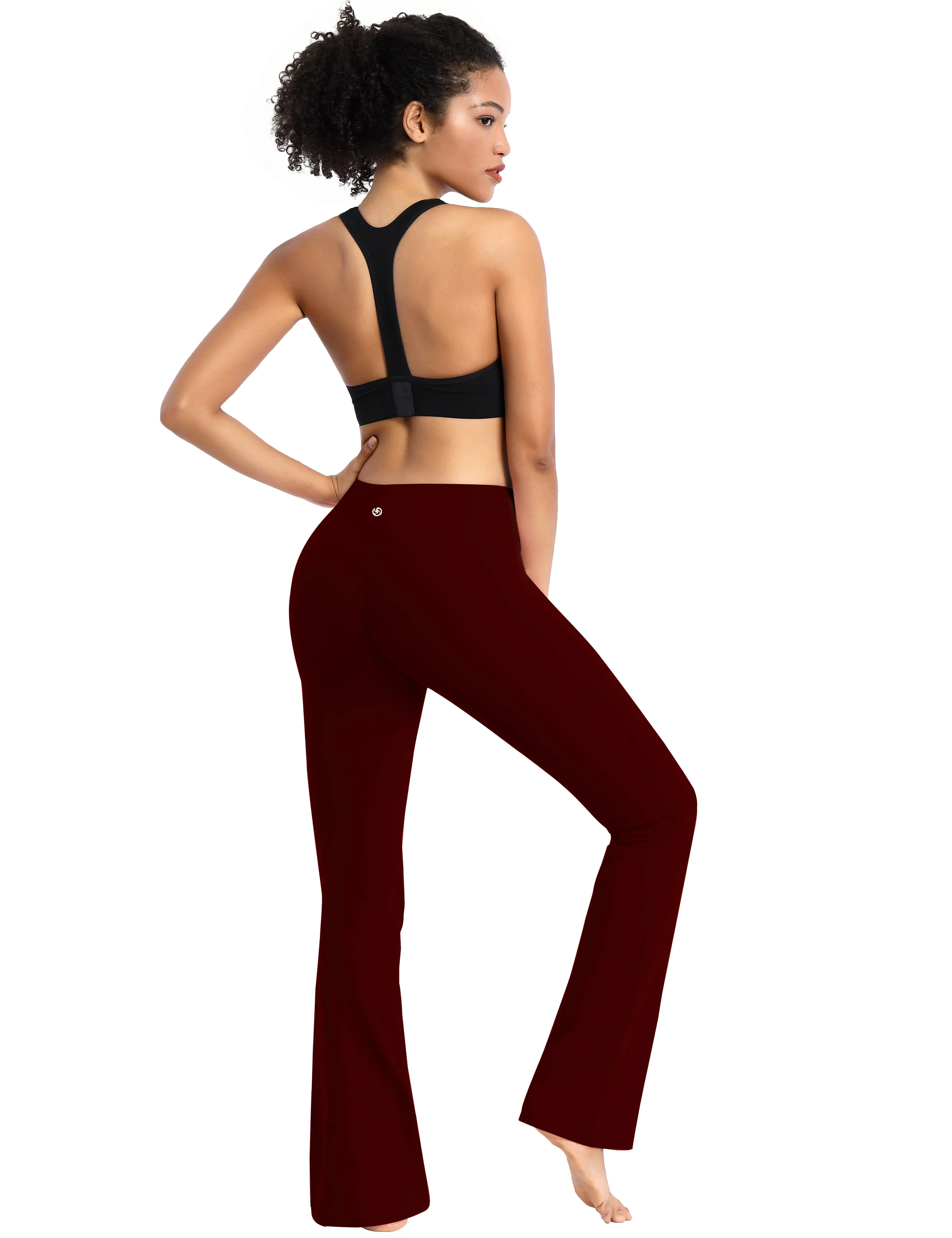 29" 31" 33" 35" Cotton Nylon Bootcut Leggings cherryred_Plus Size