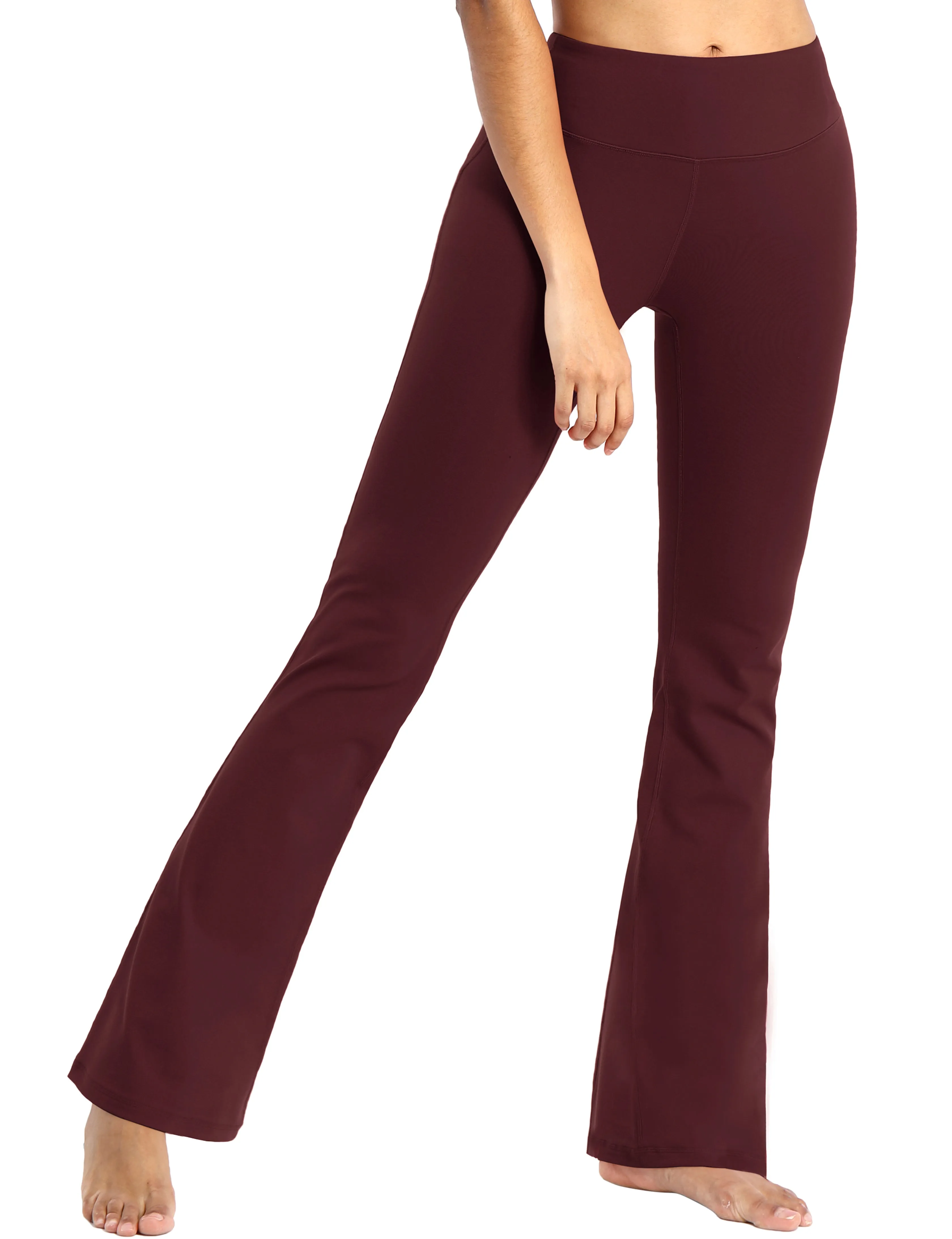 29" 31" 33" 35" Cotton Nylon Bootcut Leggings cherryred_Plus Size