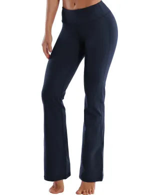 29" 31" 33" 35" Cotton Nylon Bootcut Leggings darknavy_yogastudio