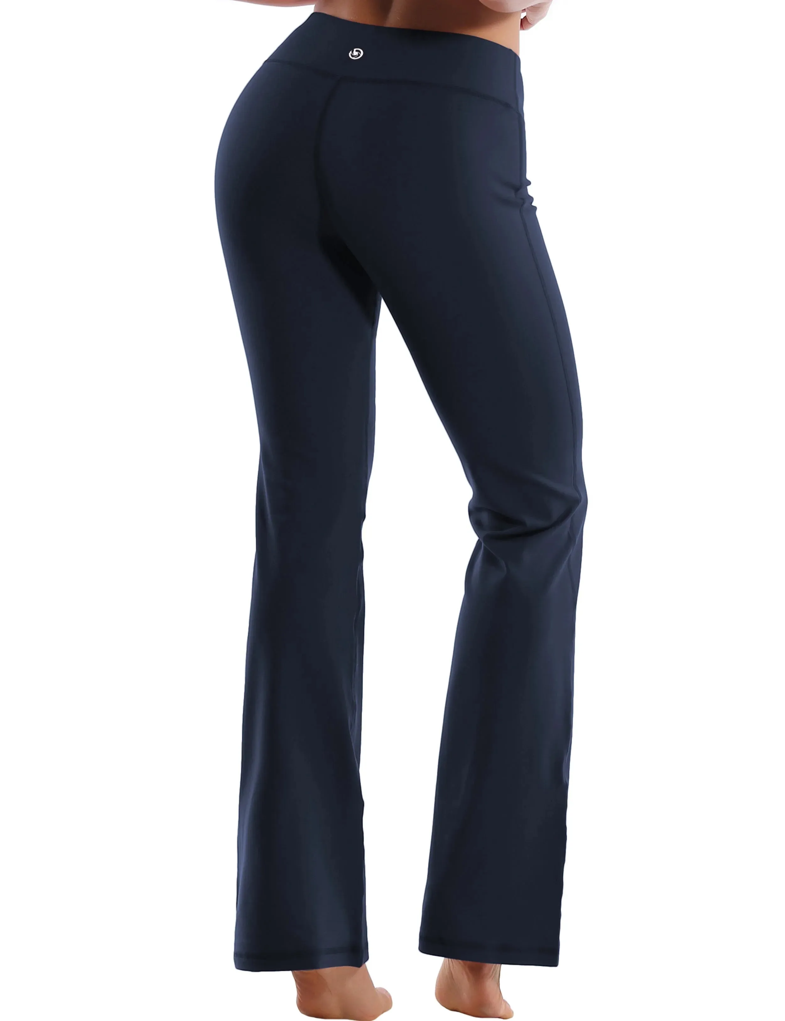 29" 31" 33" 35" Cotton Nylon Bootcut Leggings darknavy_yogastudio