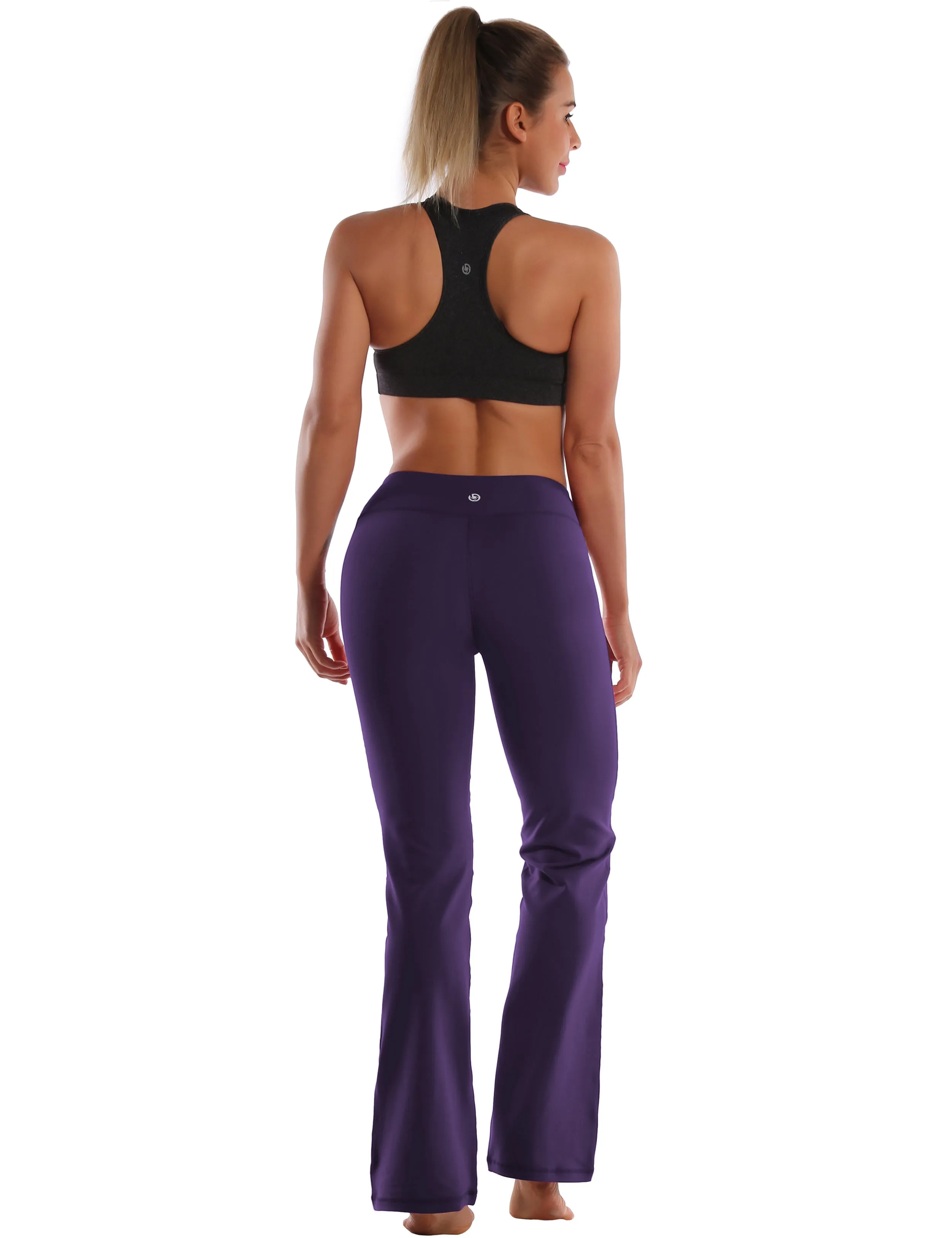 29" 31" 33" 35" Cotton Nylon Bootcut Leggings darkpurple_Pilates