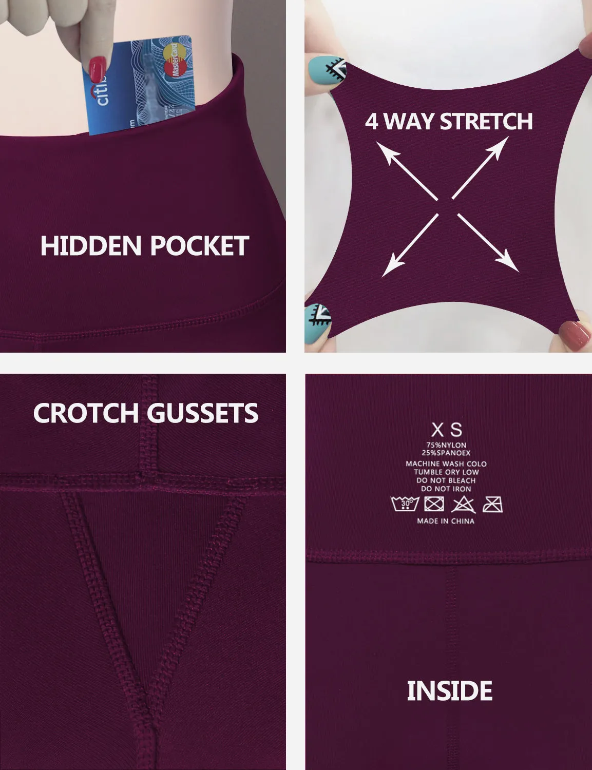 29" 31" 33" 35" Cotton Nylon Bootcut Leggings grapevine_Jogging