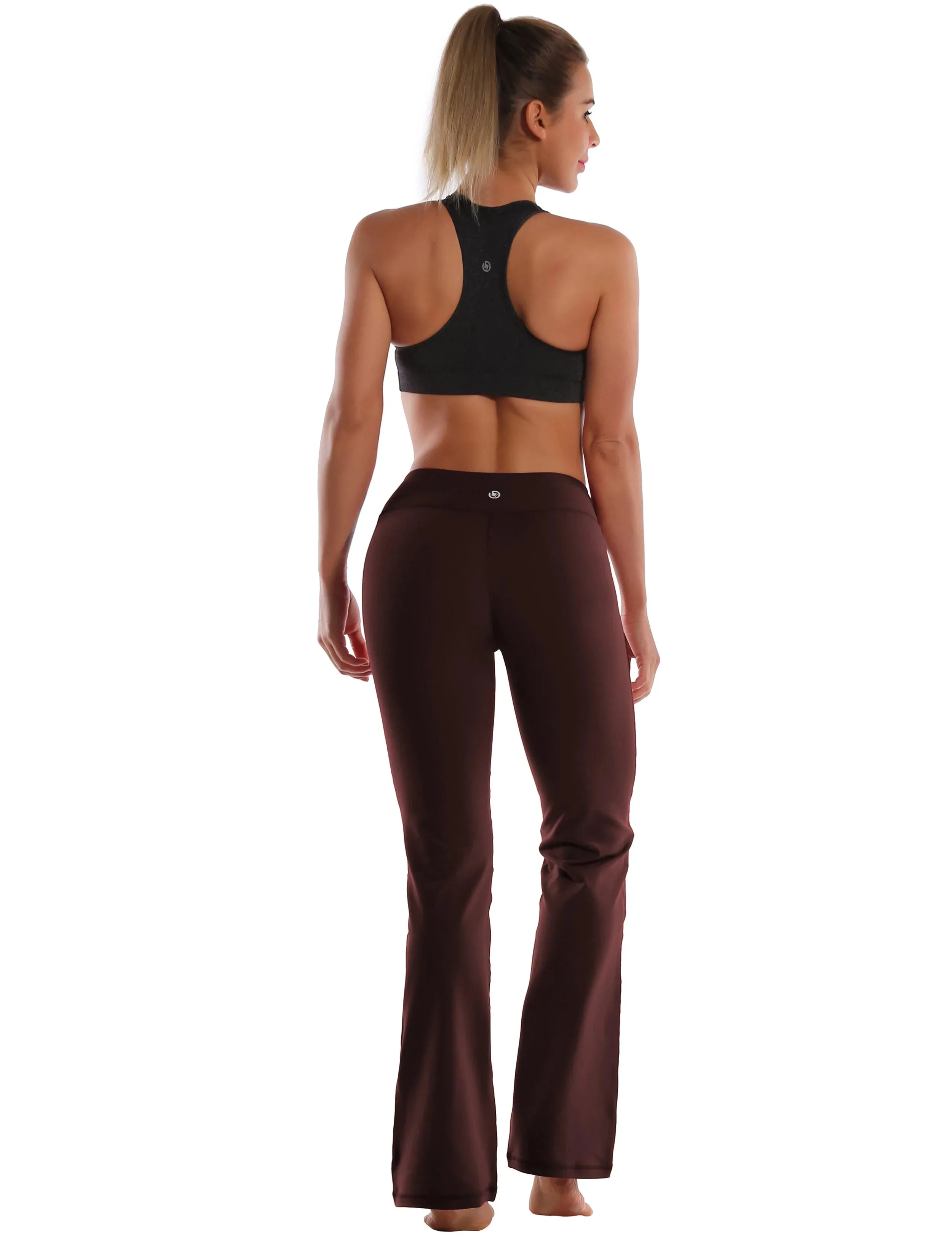 29" 31" 33" 35" Cotton Nylon Bootcut Leggings mahoganymaroon_yogastudio