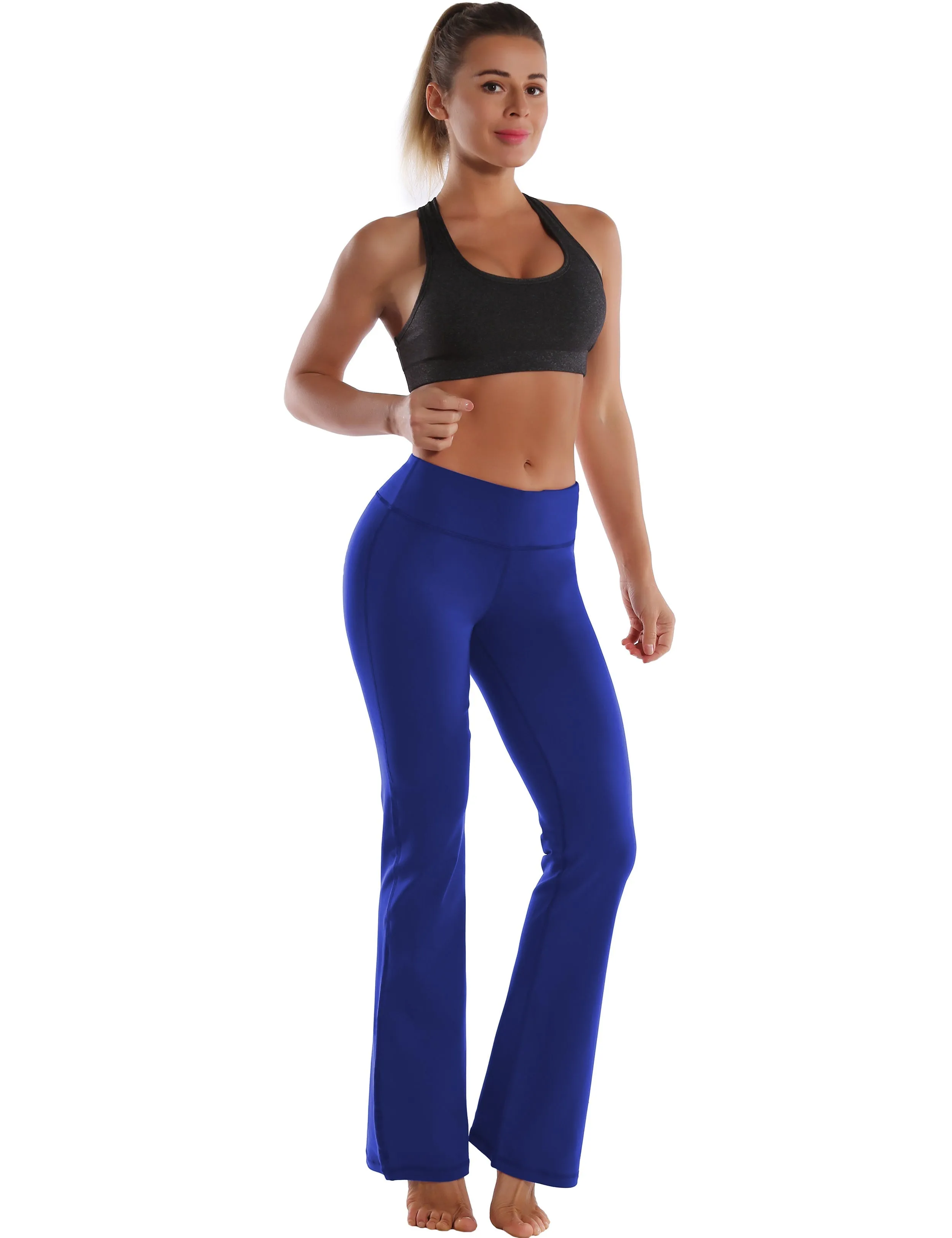 29" 31" 33" 35" Cotton Nylon Bootcut Leggings navy_Jogging