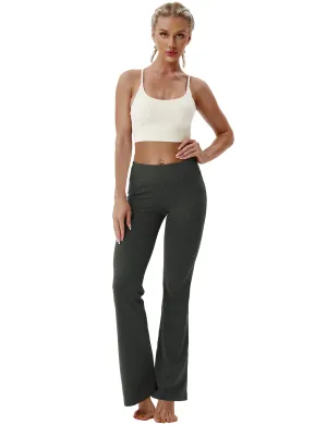 29" 31" 33" 35" Cotton Nylon Bootcut Leggings olivegray_yogastudio