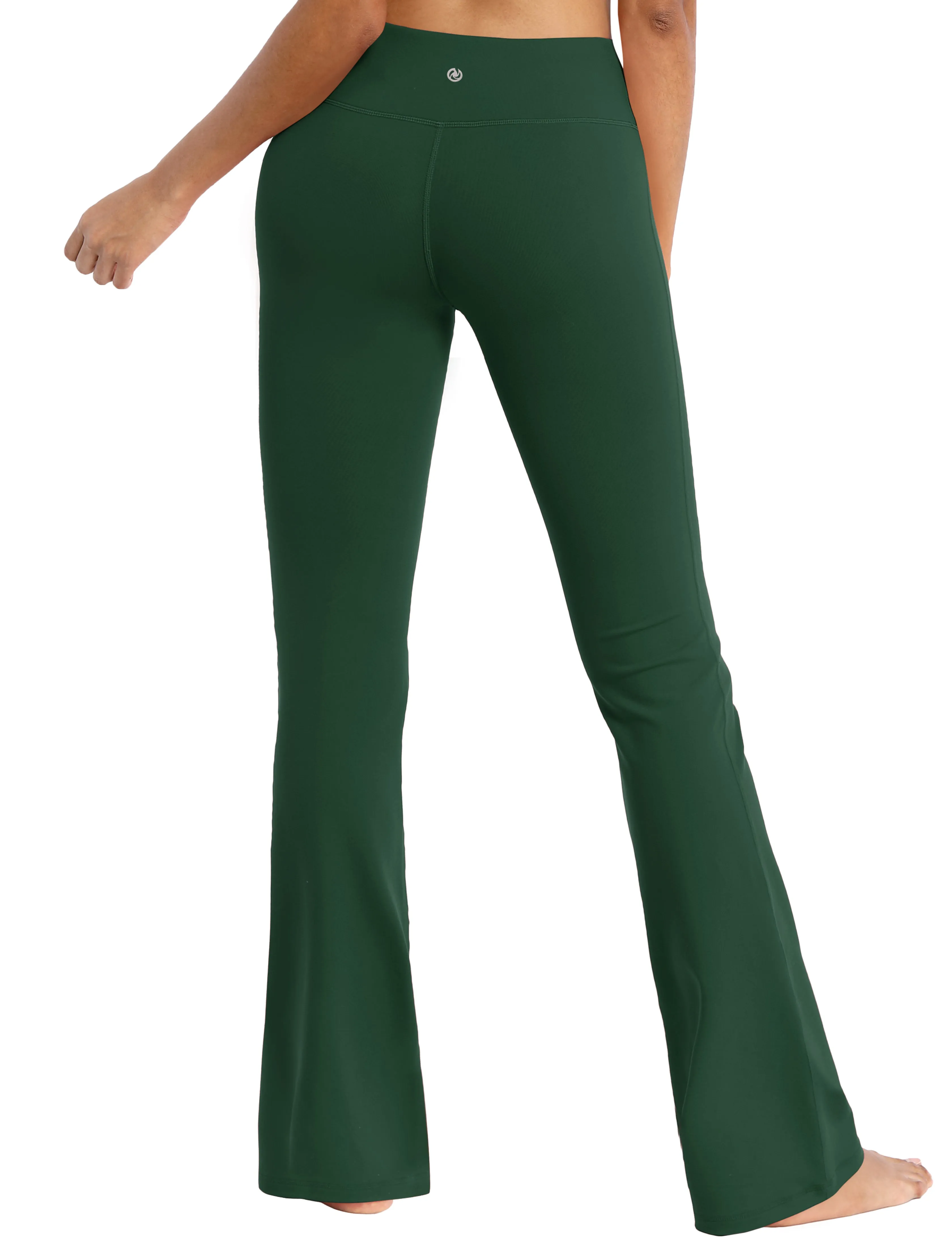 29" 31" 33" 35" Cotton Nylon Bootcut Leggings olivegreen_Biking