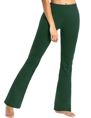 29" 31" 33" 35" Cotton Nylon Bootcut Leggings olivegreen_Biking
