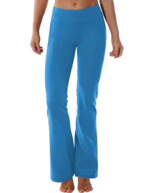 29" 31" 33" 35" Cotton Nylon Bootcut Leggings peacockblue_yogastudio