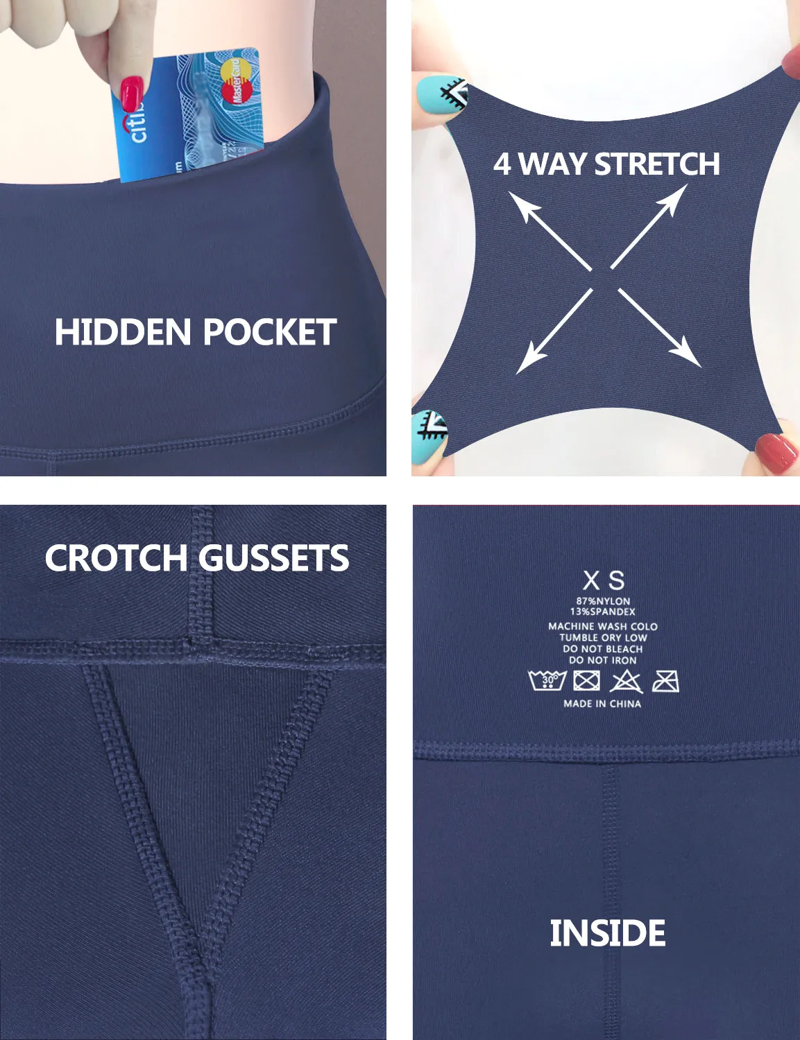 29" 31" 33" 35" Cotton Nylon Bootcut Leggings purplishblue_Jogging