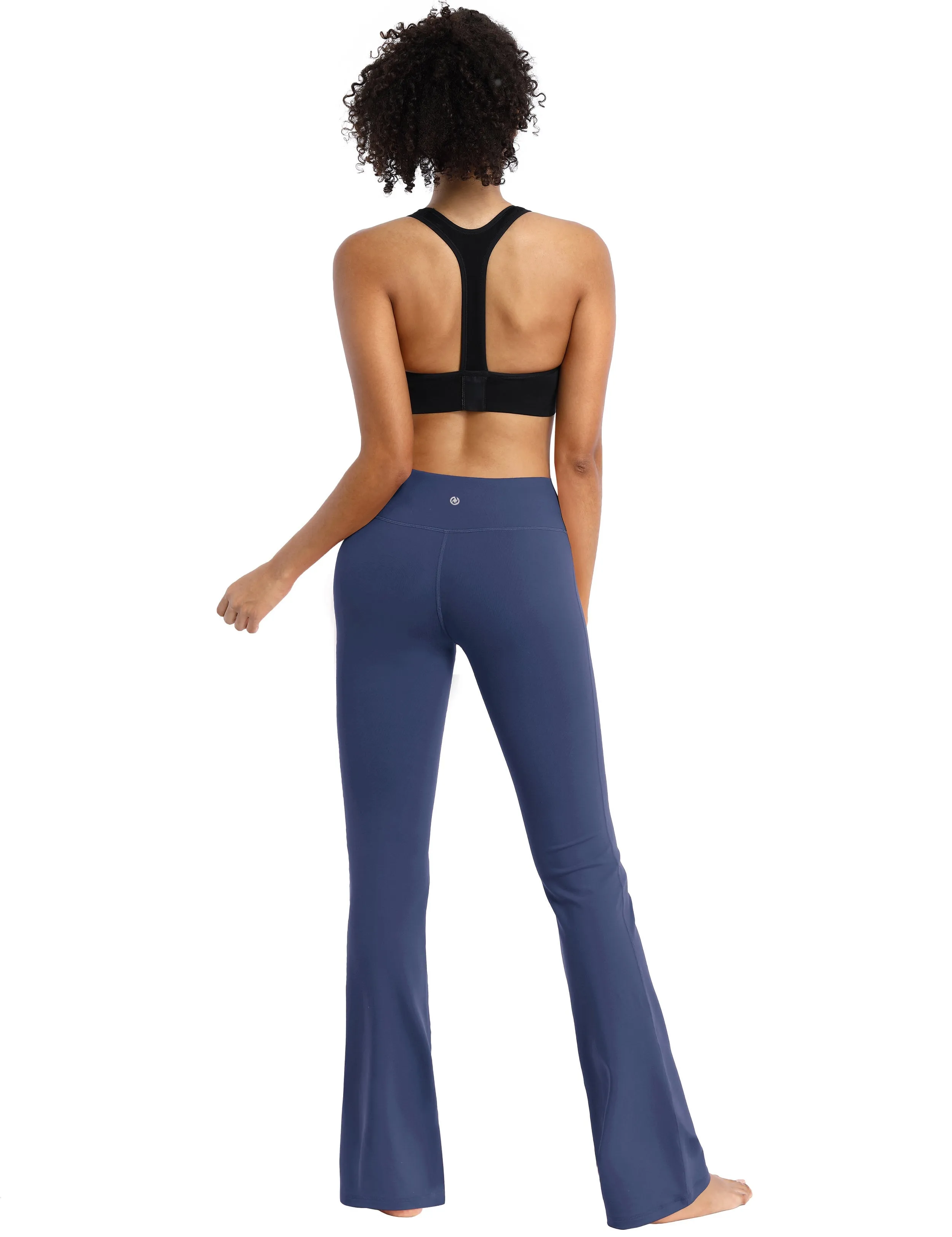 29" 31" 33" 35" Cotton Nylon Bootcut Leggings purplishblue_Jogging
