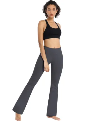 29" 31" 33" 35" Cotton Nylon Bootcut Leggings shadowcharcoal_Plus Size