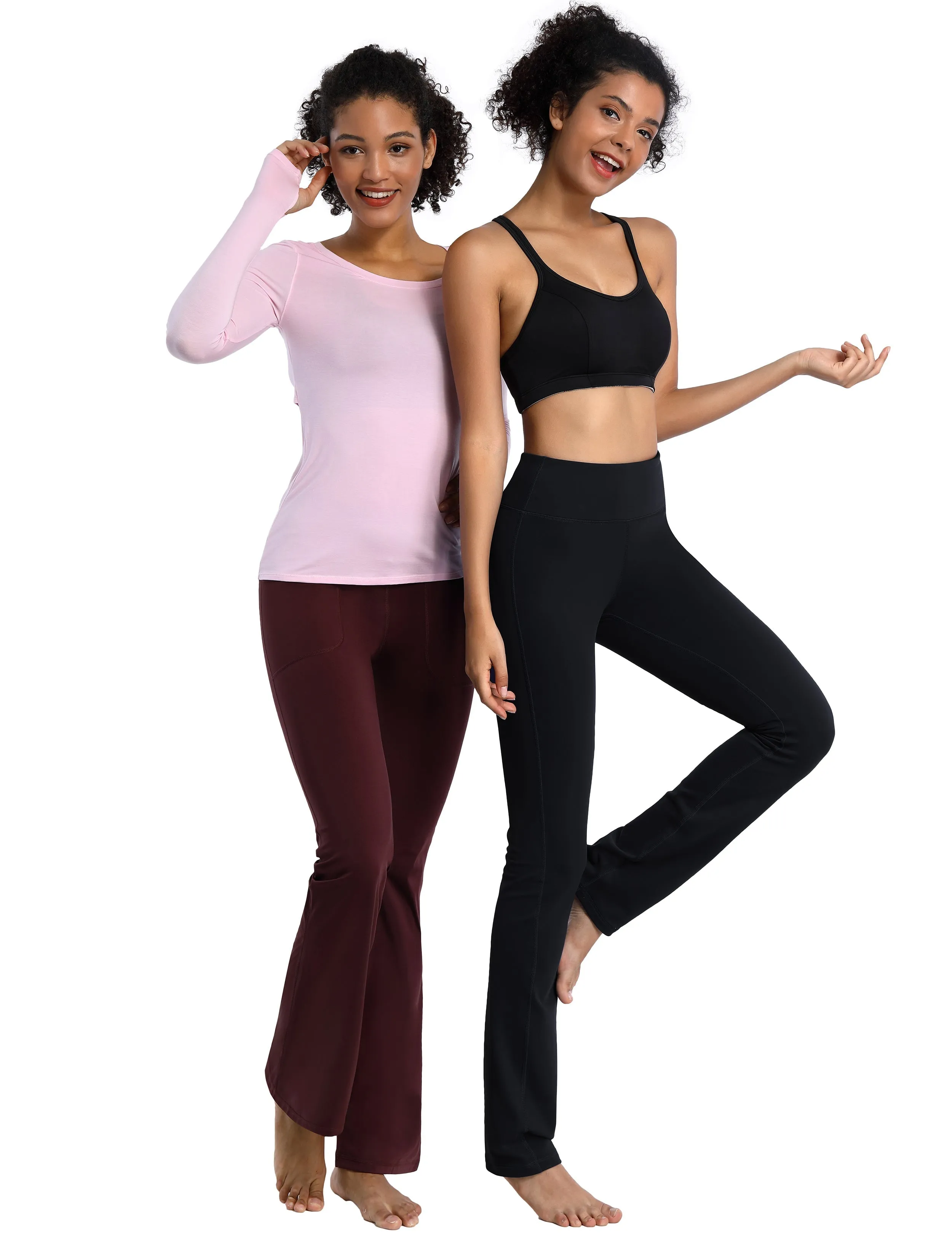 29" 31" 33" 35" Straight Leg Leggings black ins_Plus Size