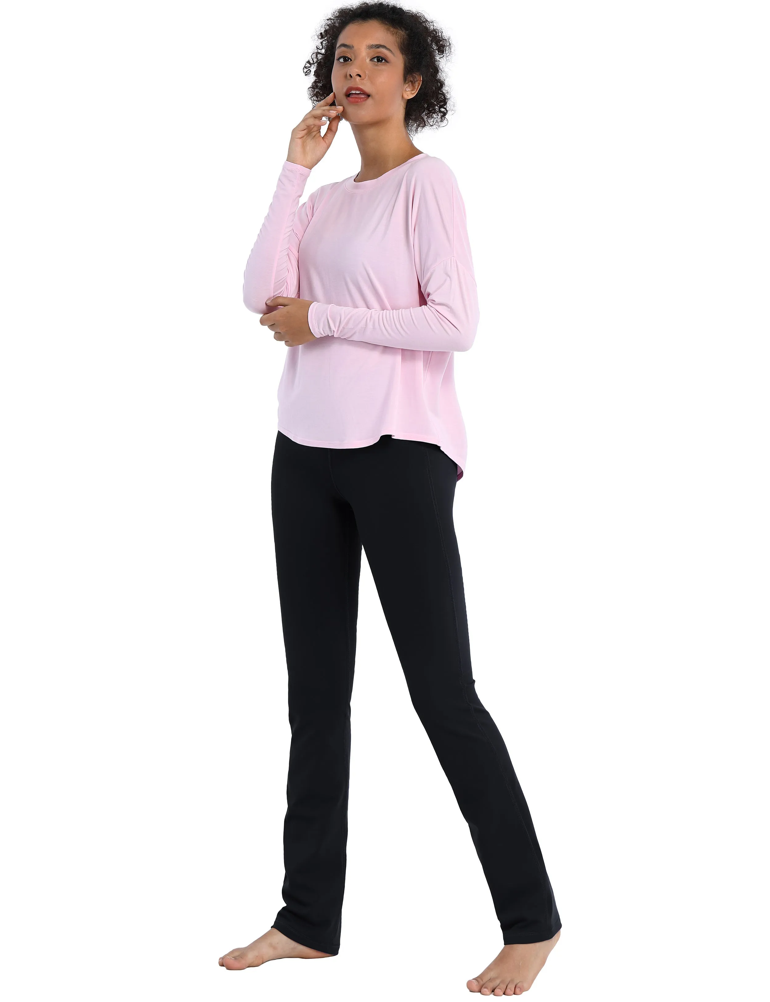29" 31" 33" 35" Straight Leg Leggings black ins_Plus Size