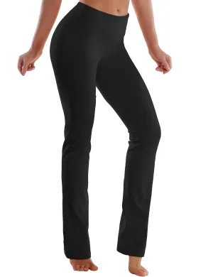 29" 31" 33" 35" Straight Leg Leggings black_Plus Size