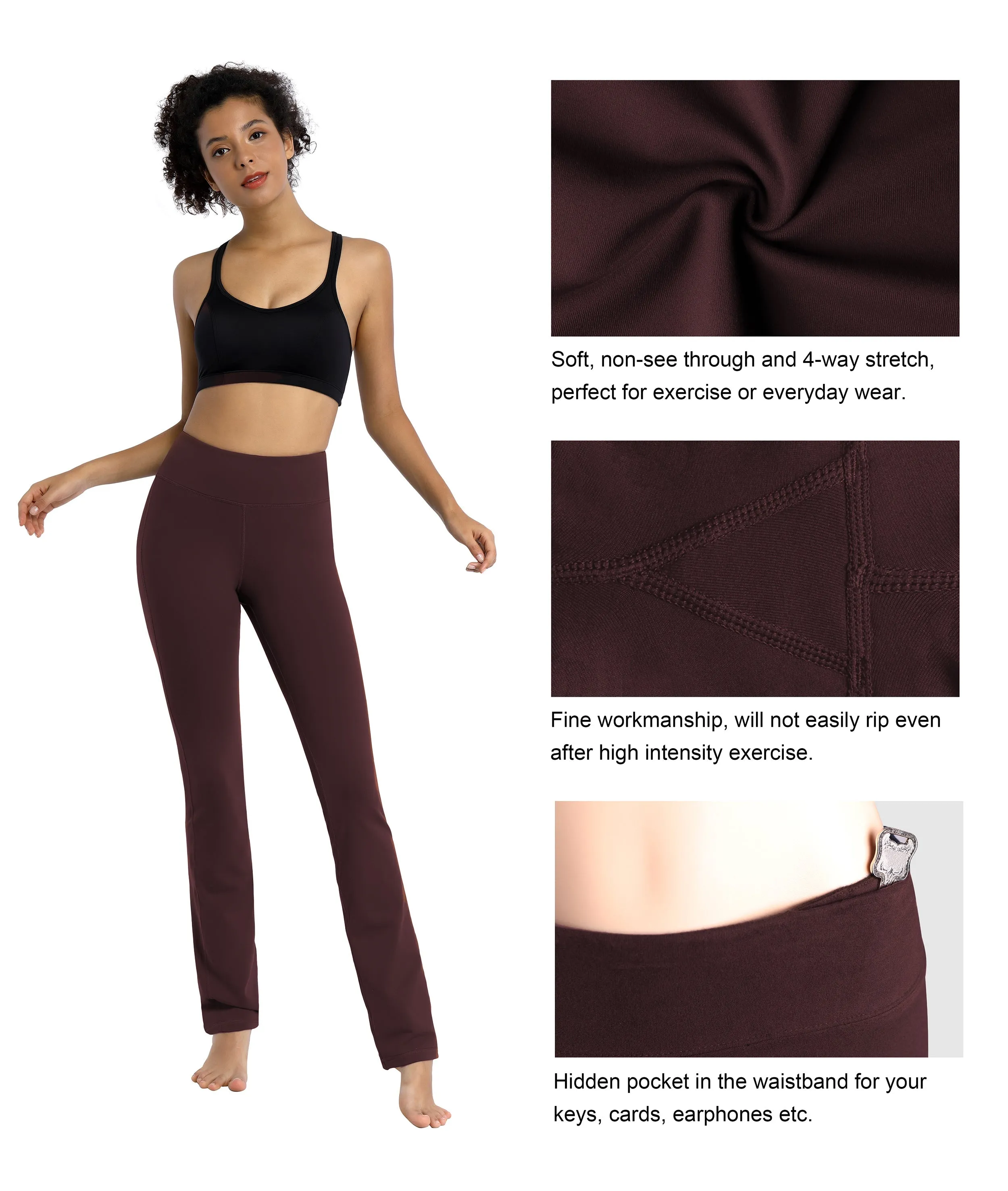 29" 31" 33" 35" Straight Leg Leggings mahoganymaroon_Tall Size