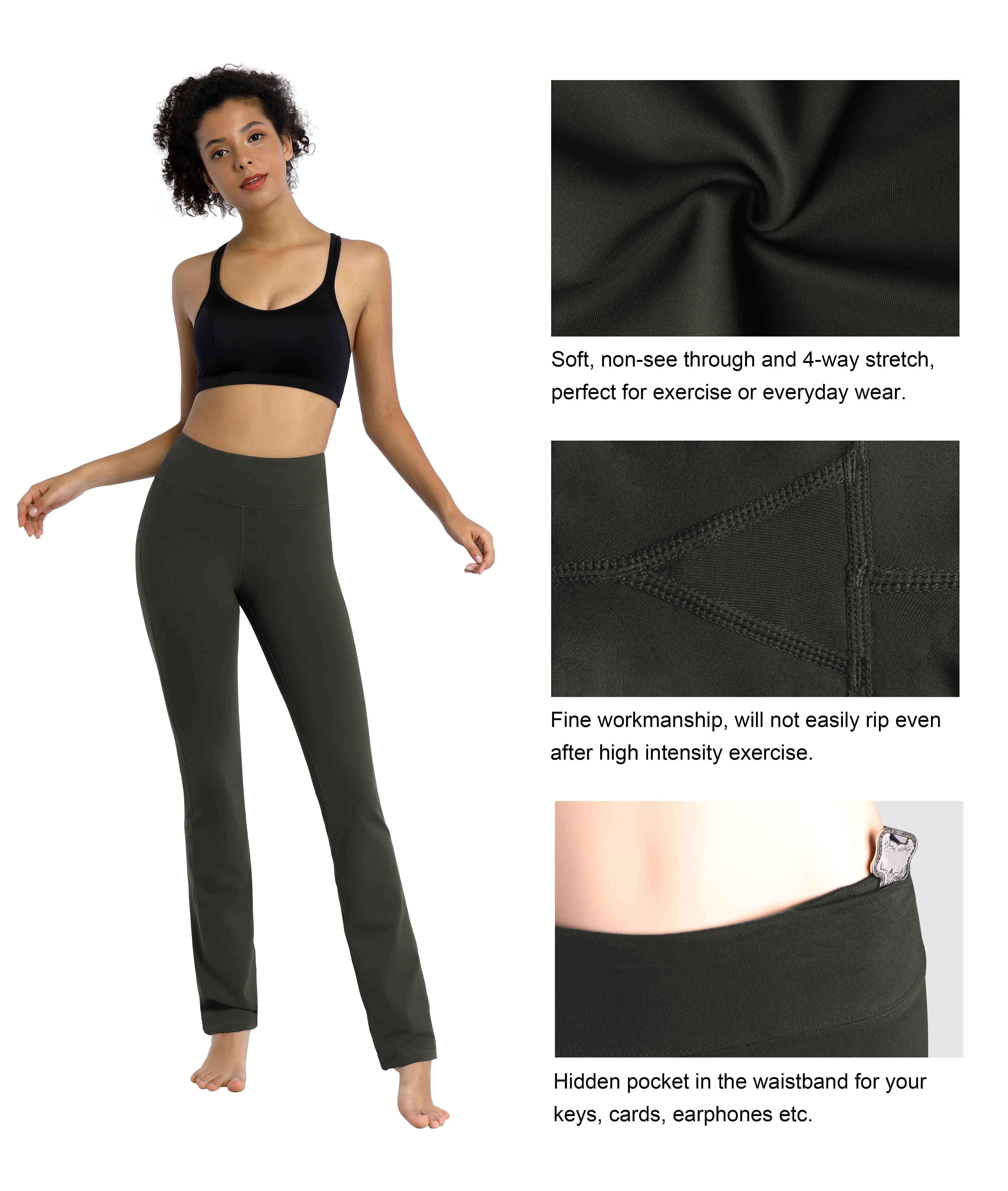 29" 31" 33" 35" Straight Leg Leggings olivegray_Tall Size