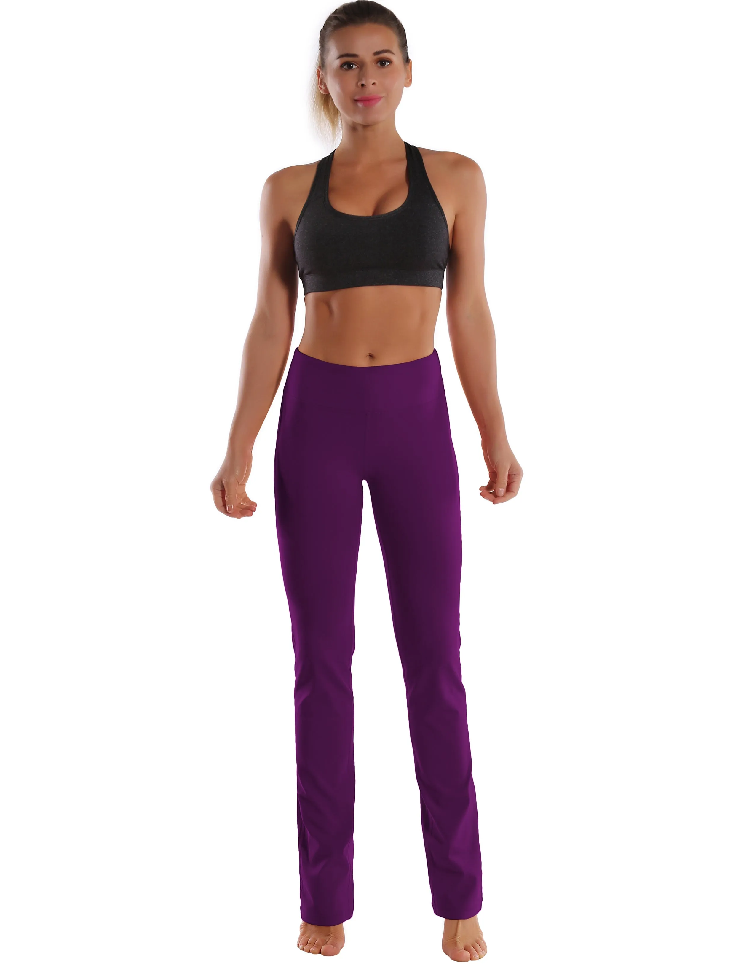 29" 31" 33" 35" Straight Leg Leggings plum_Plus Size