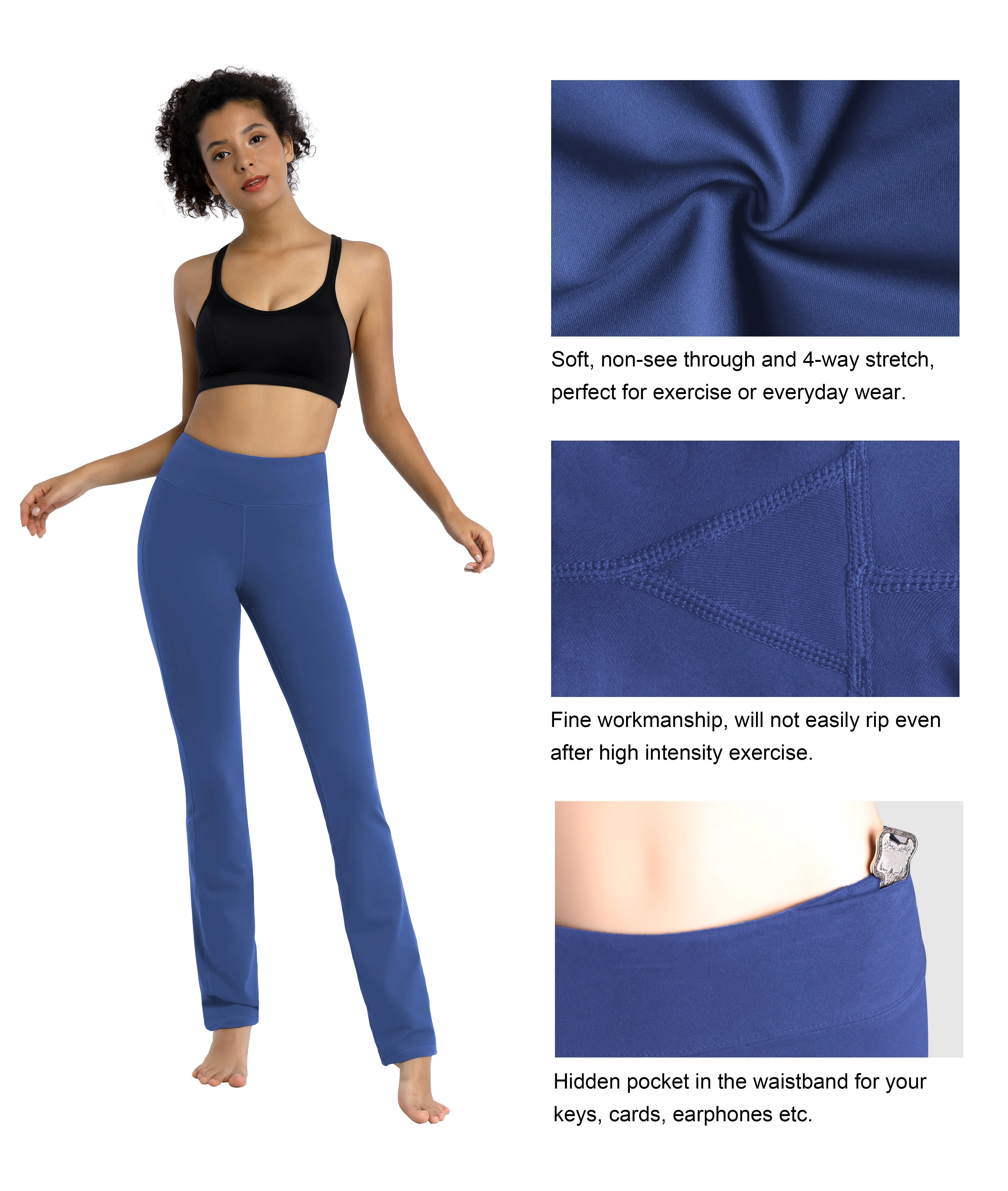 29" 31" 33" 35" Straight Leg Leggings purplishblue_Gym
