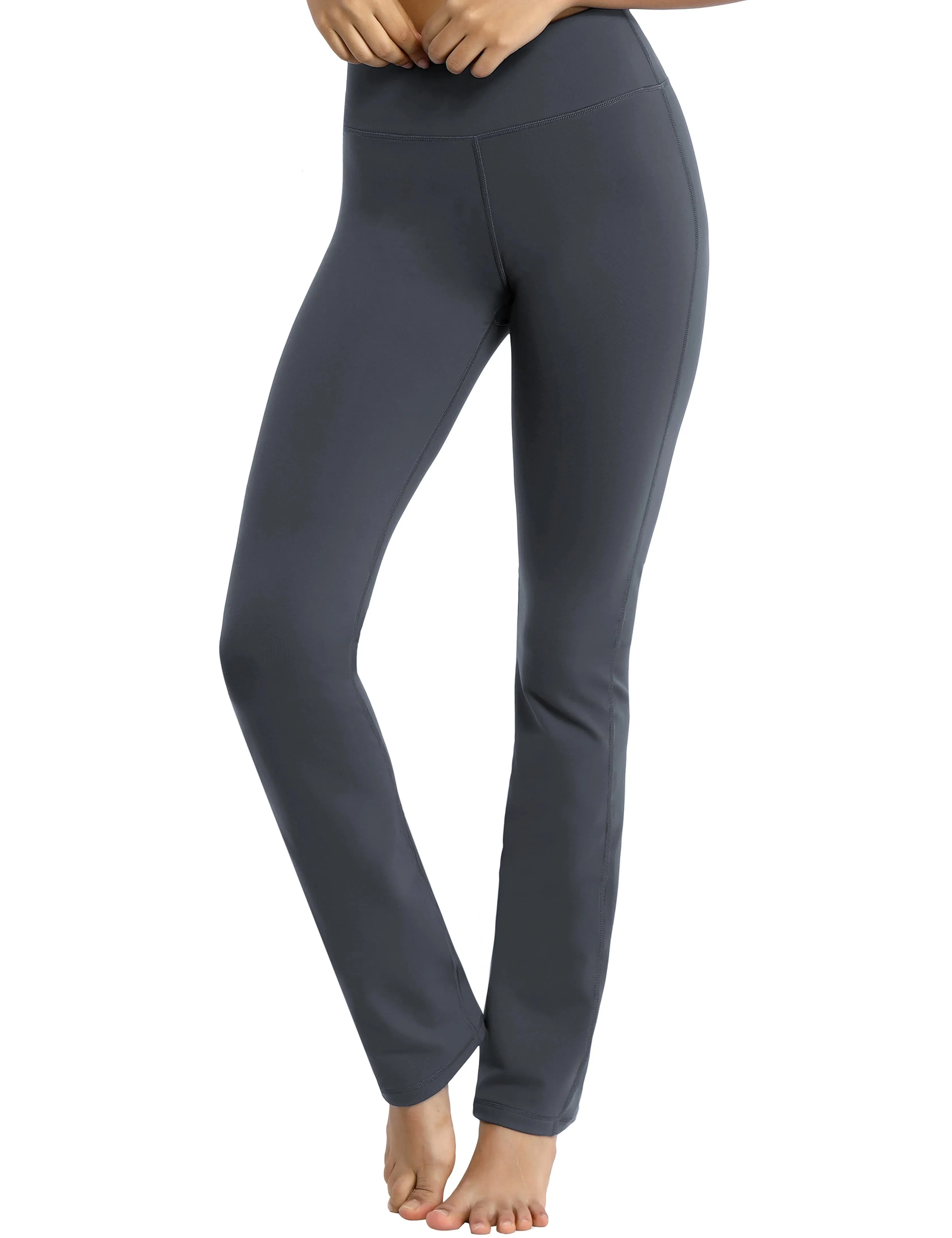 29" 31" 33" 35" Straight Leg Leggings shadowcharcoal_yogastudio