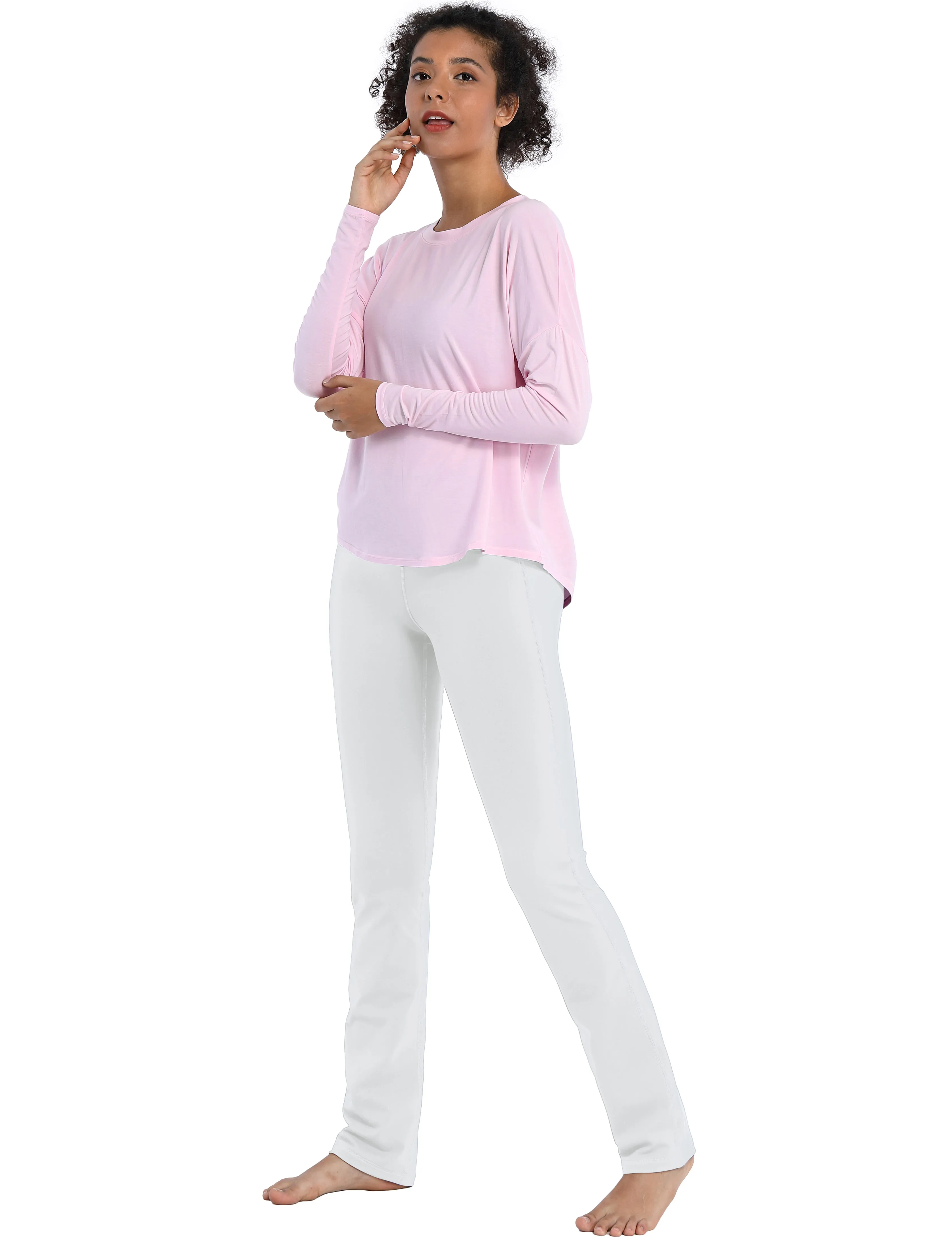 29" 31" 33" 35" Straight Leg Leggings white_Biking