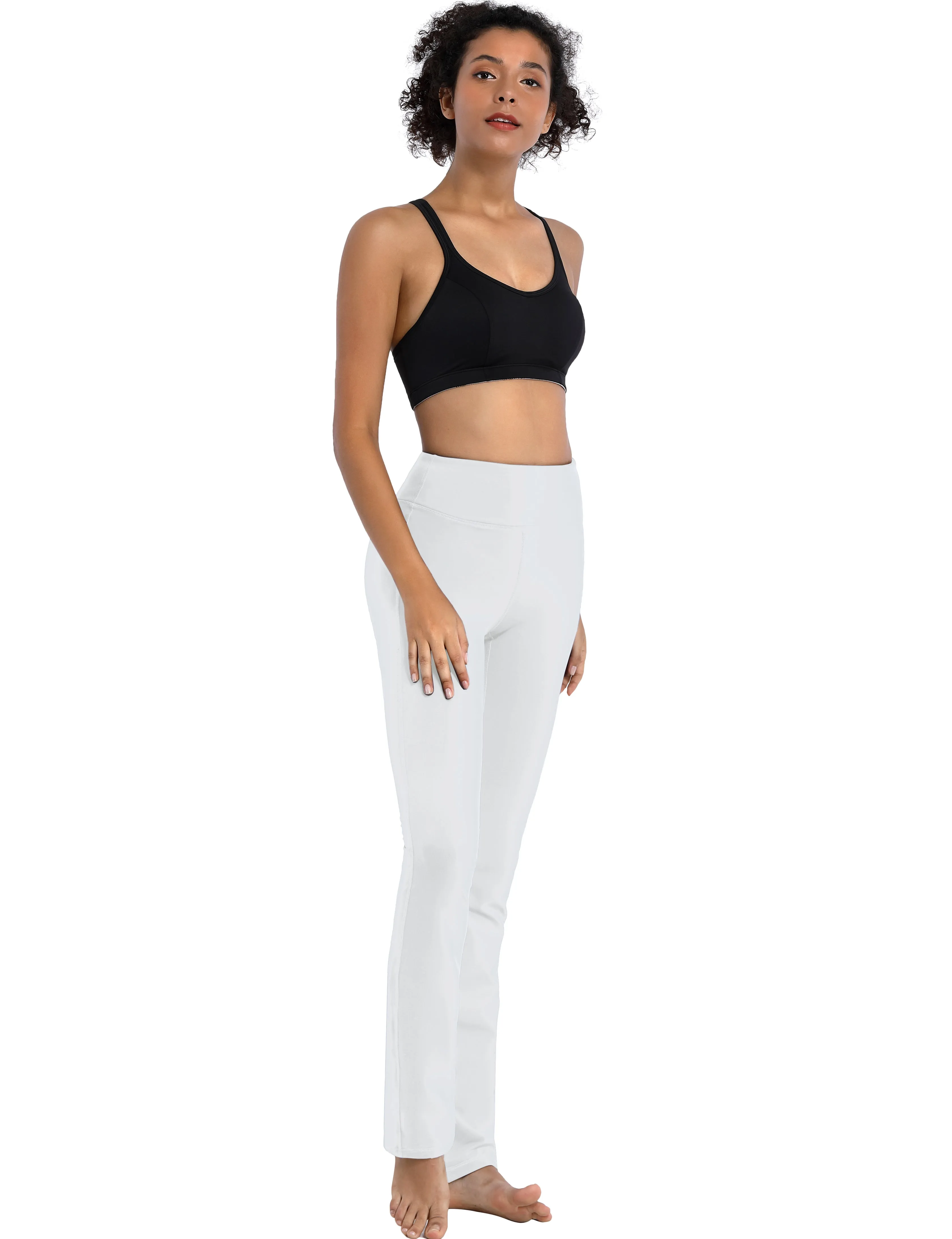 29" 31" 33" 35" Straight Leg Leggings white_Jogging
