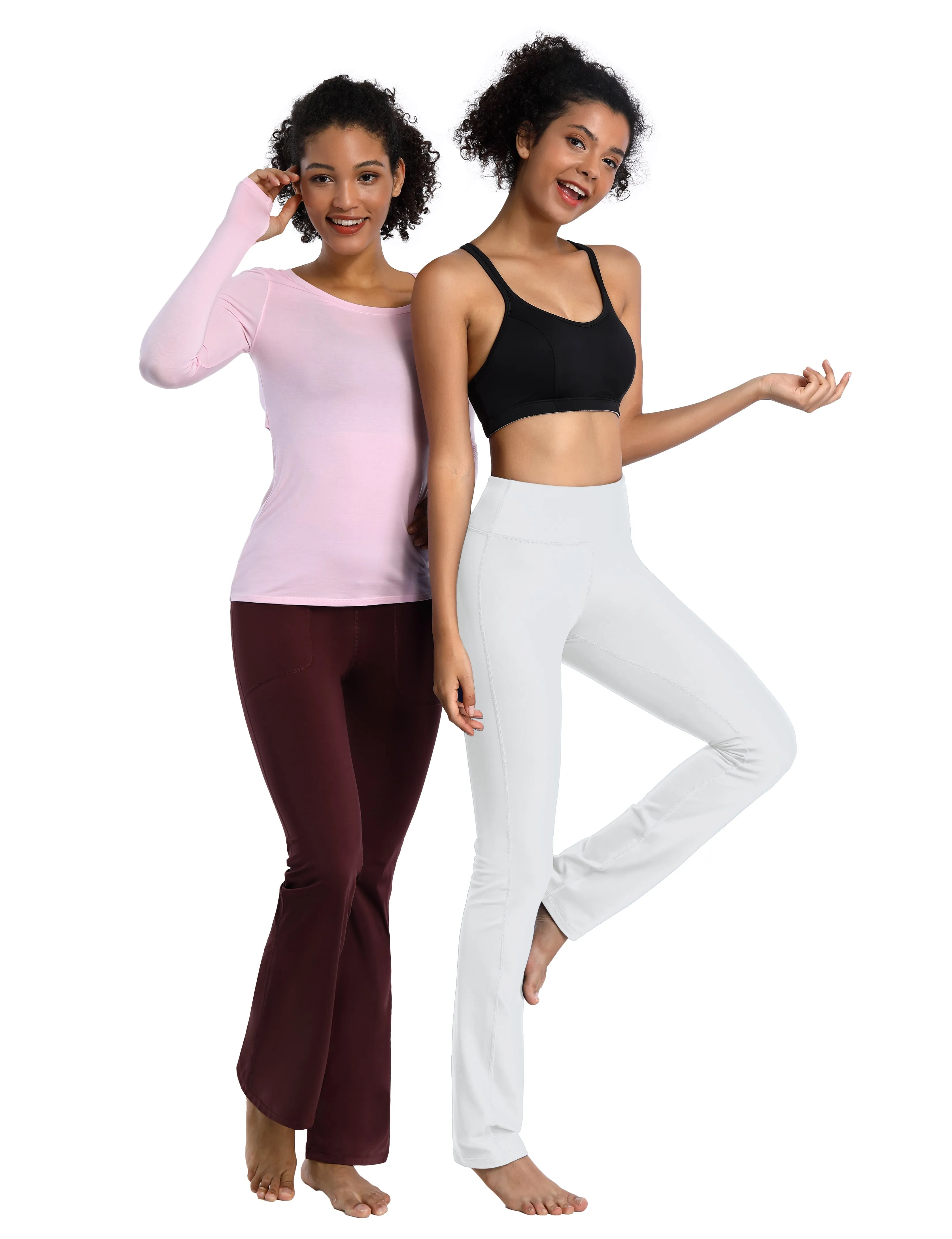29" 31" 33" 35" Straight Leg Leggings white_Jogging