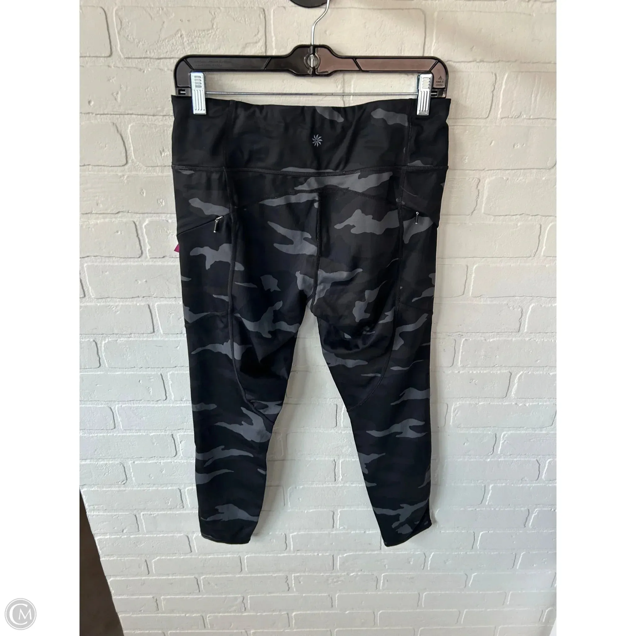 Athletic Leggings By Athleta In Black & Grey, Size: 8