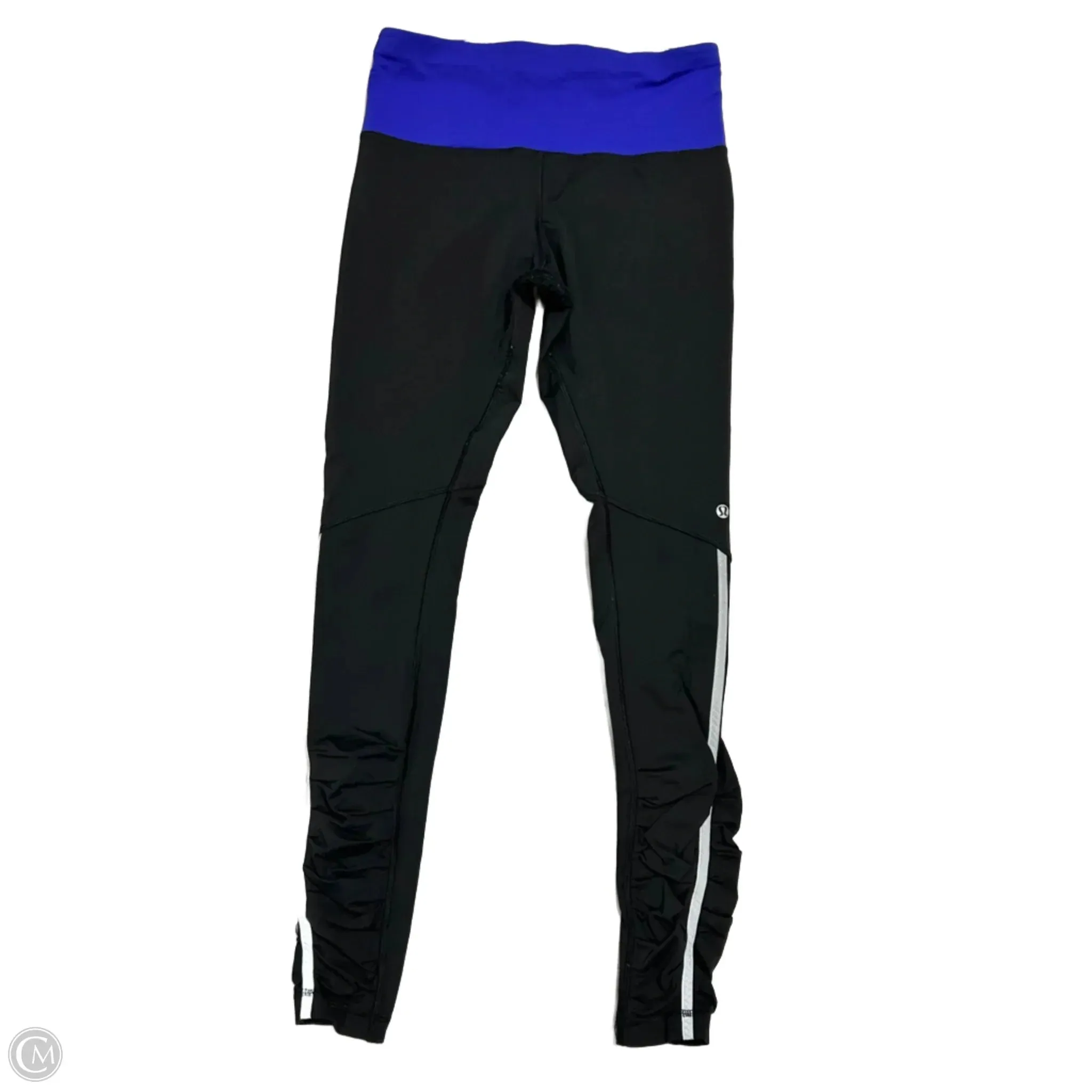 Athletic Leggings By Lululemon In Black & Blue, Size: M