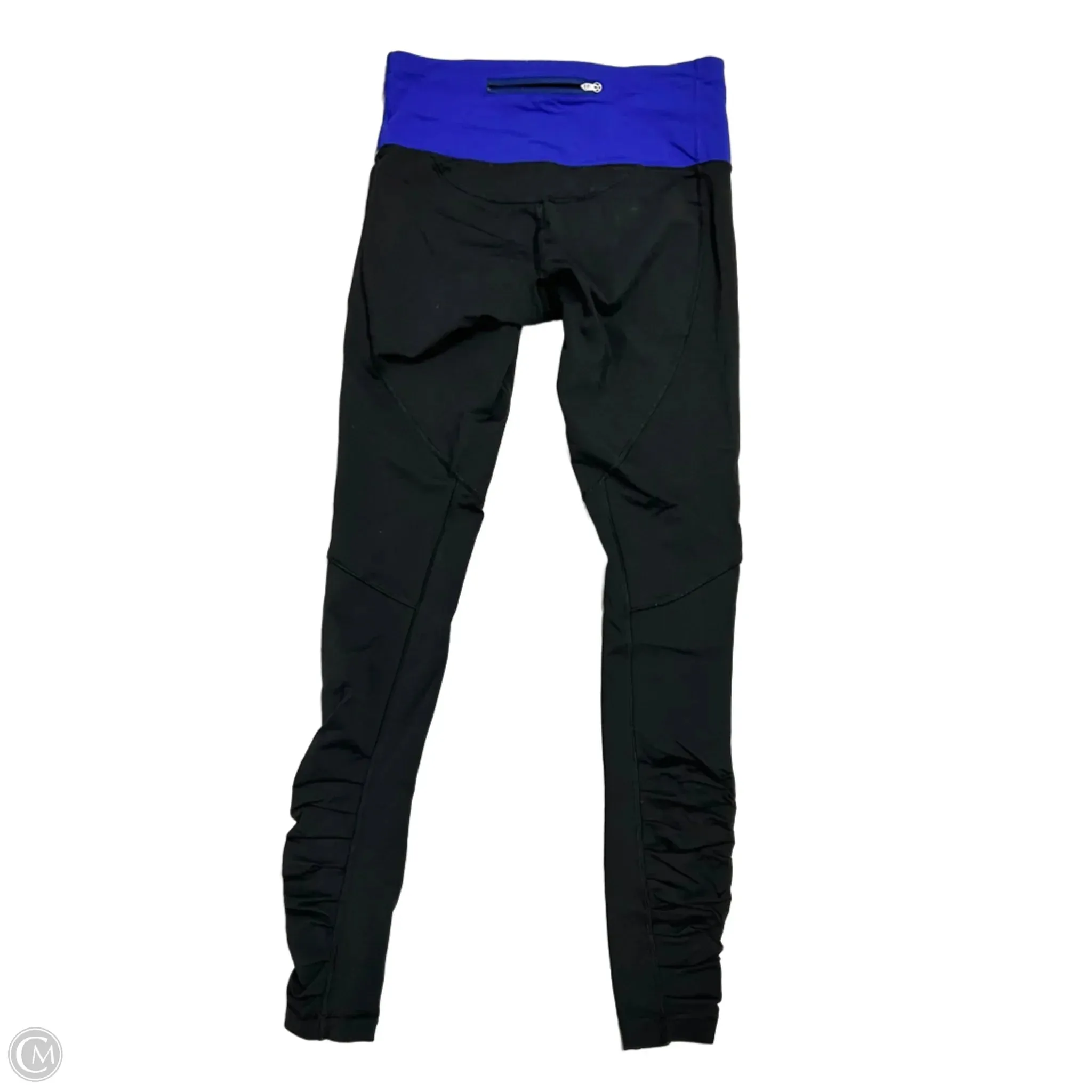 Athletic Leggings By Lululemon In Black & Blue, Size: M