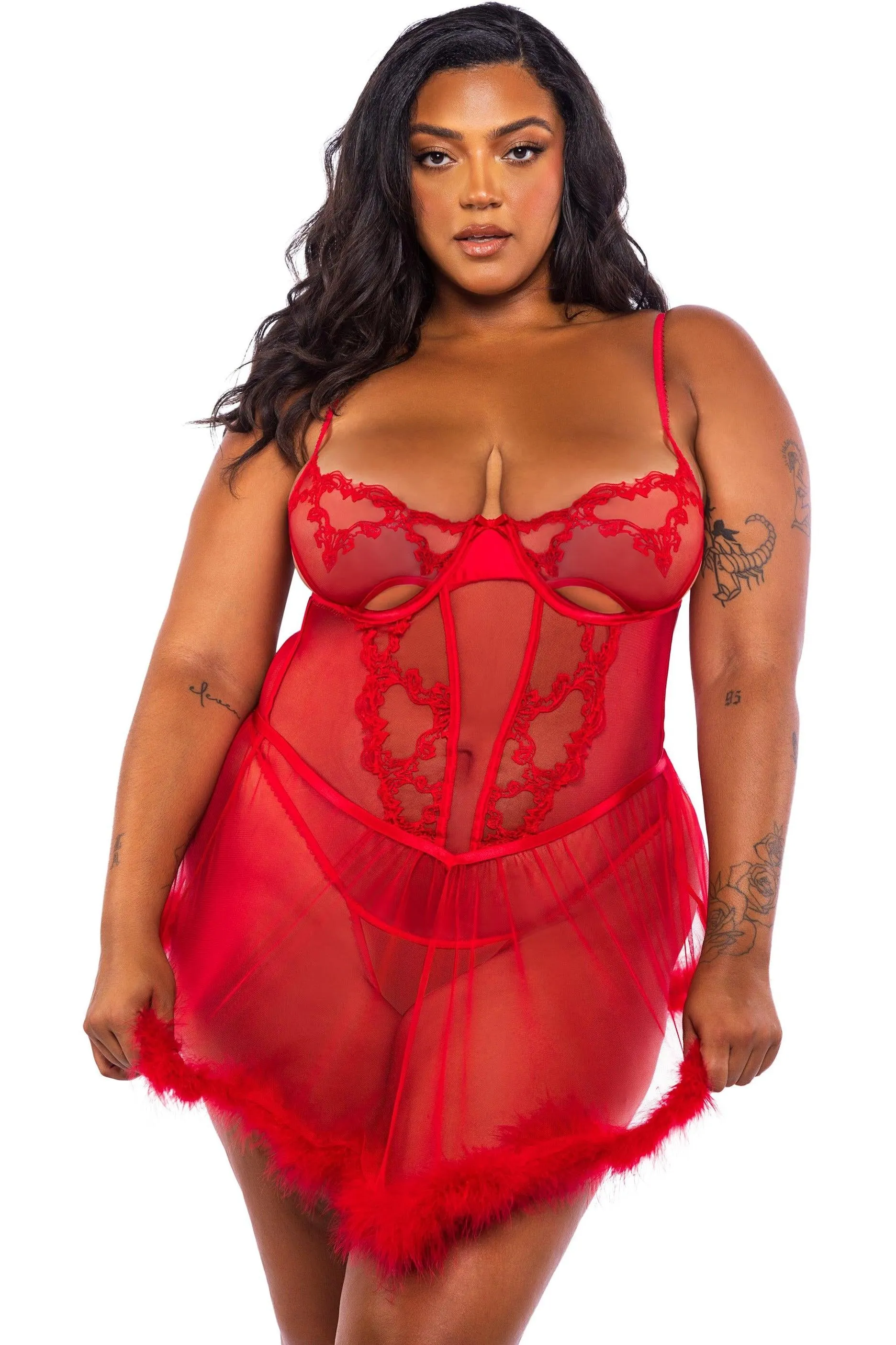 Baroque Heart Babydoll 2-Piece Set