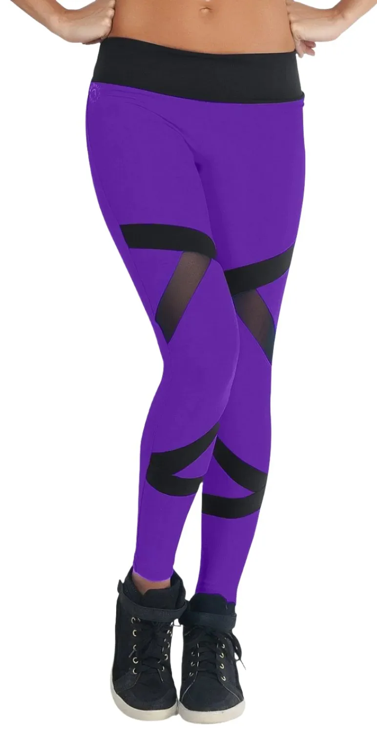 Bia Brazil Color Block Mesh Legging LE5030 Violet/Black