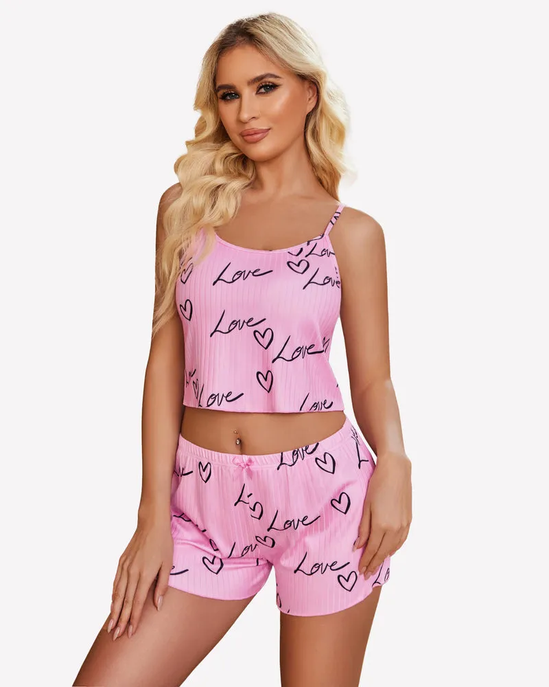 Cami Pajama Sets Ribbed Lounge Set