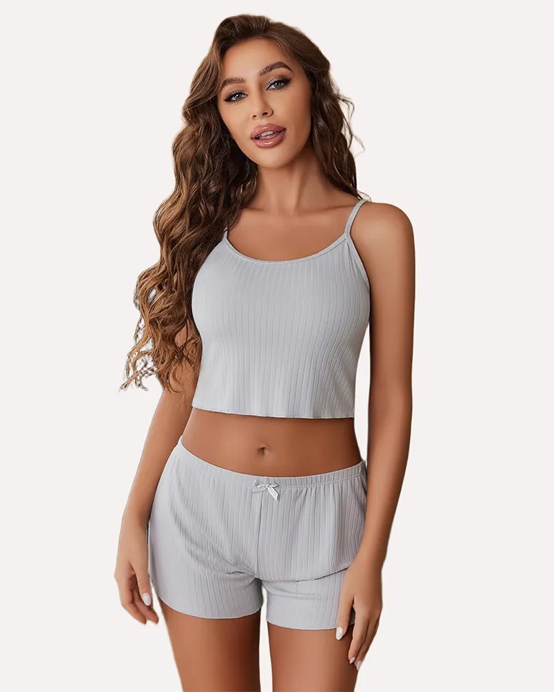 Cami Pajama Sets Ribbed Lounge Set