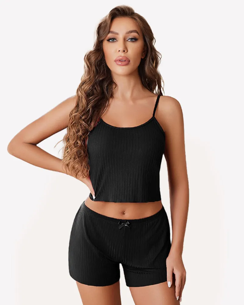 Cami Pajama Sets Ribbed Lounge Set