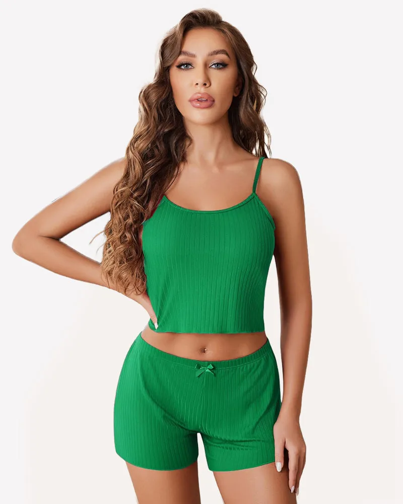 Cami Pajama Sets Ribbed Lounge Set