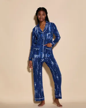 Conjunto De Pijama Con Camisa De Manga Larga Con Tres Bolsillos Y Pantalones