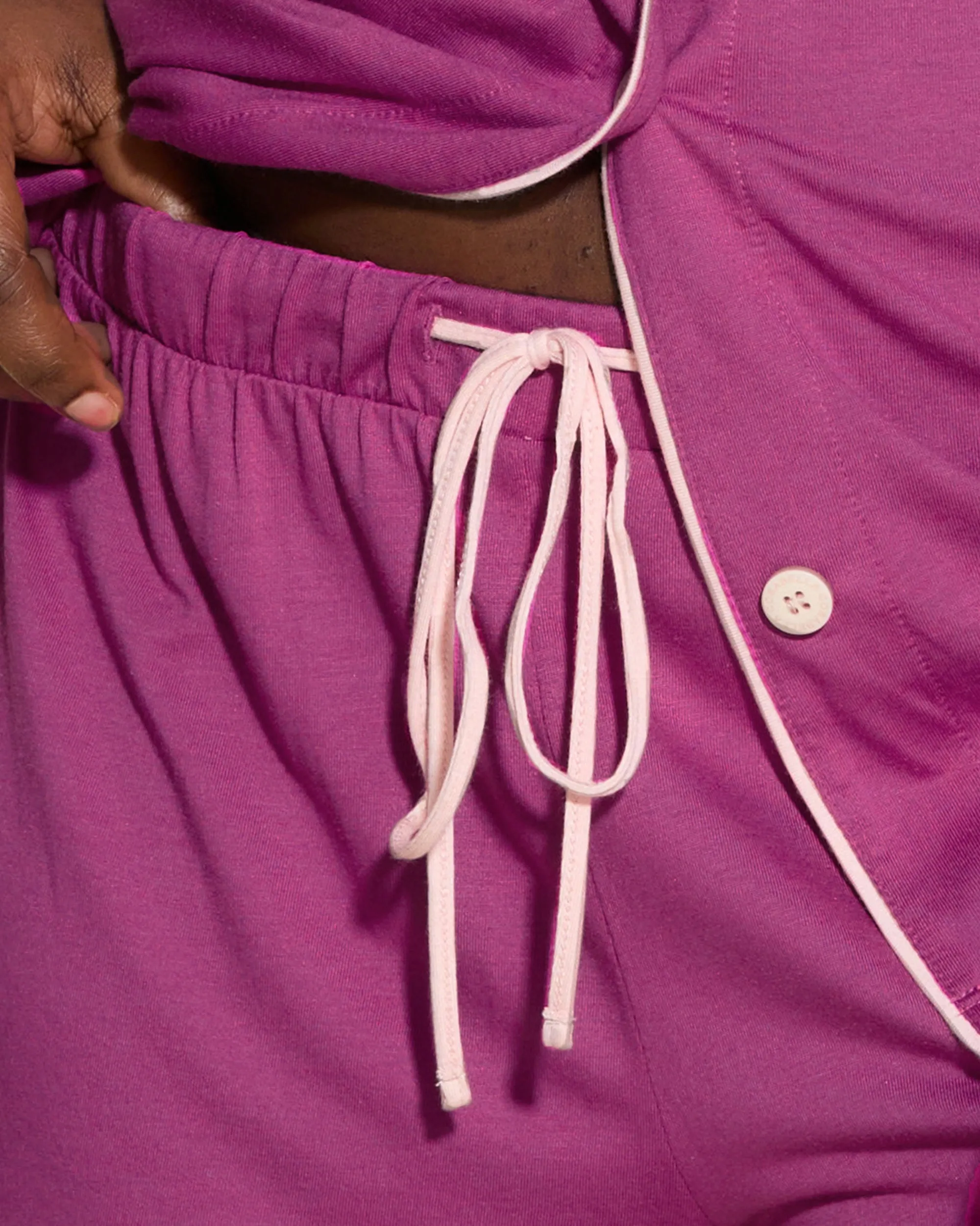 Conjunto De Pijama Con Camisa De Manga Larga Y Pantalones Cortos