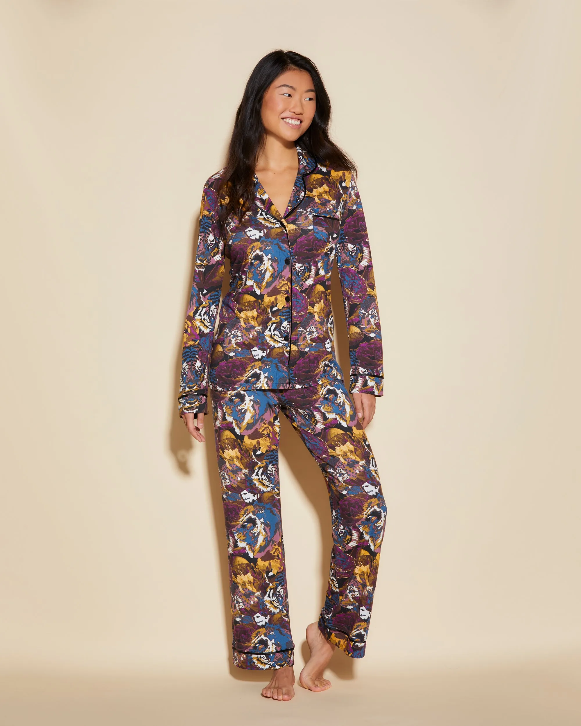 Conjunto De Pijama Con Camisa De Manga Larga Y Pantalones