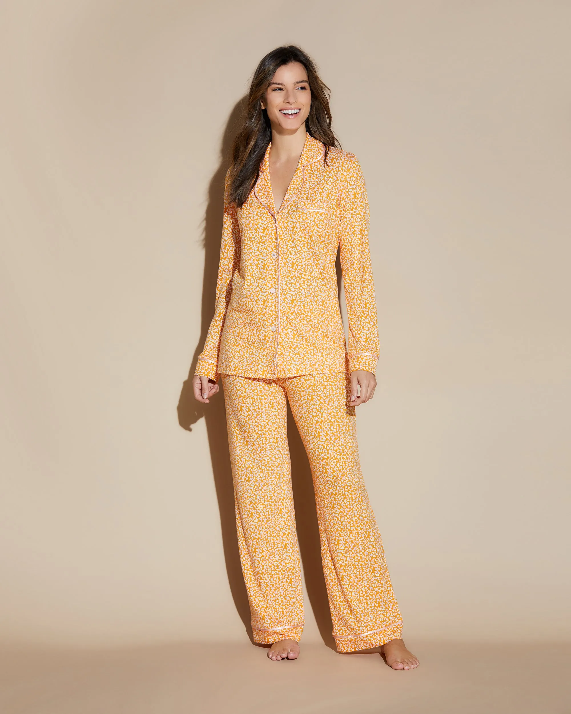 Conjunto De Pijama Petite Estampado Con Camisa De Manga Larga Y Pantalones