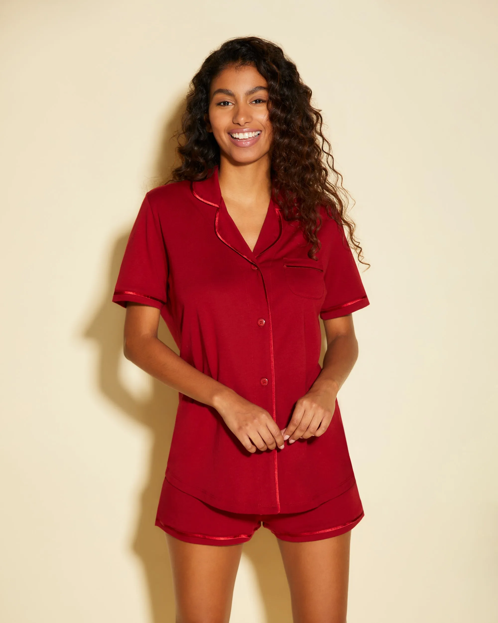 Ensemble Pyjama Haut À Manches Courtes Et Boxer