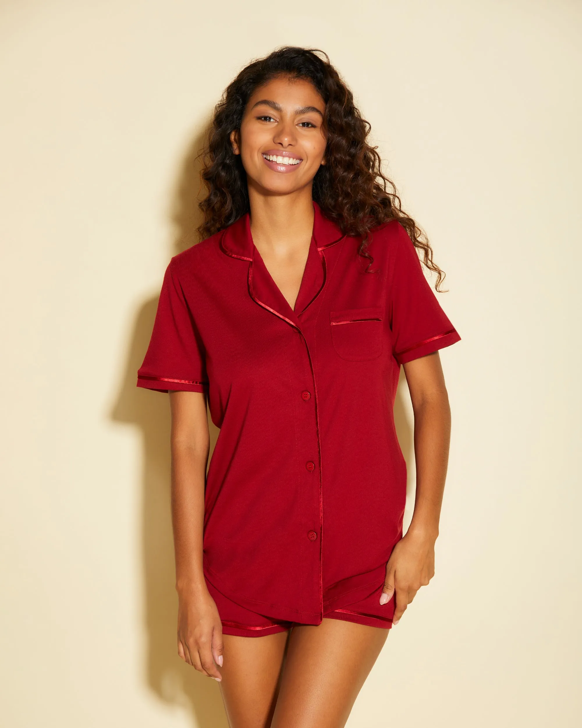 Ensemble Pyjama Haut À Manches Courtes Et Boxer