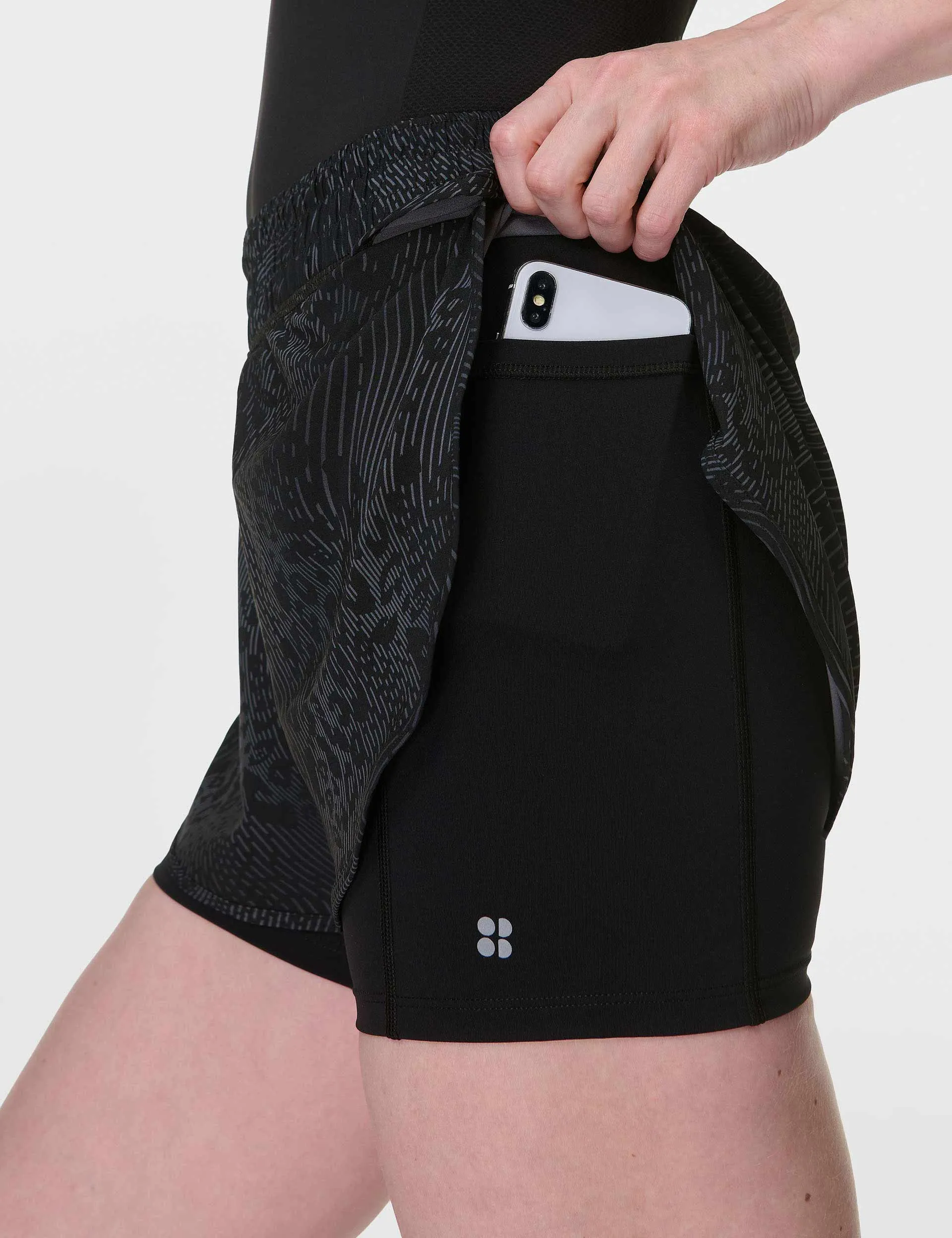 Get Set 2-in-1 Multi-Train Shorts - Grey Hybrid Leopard Print
