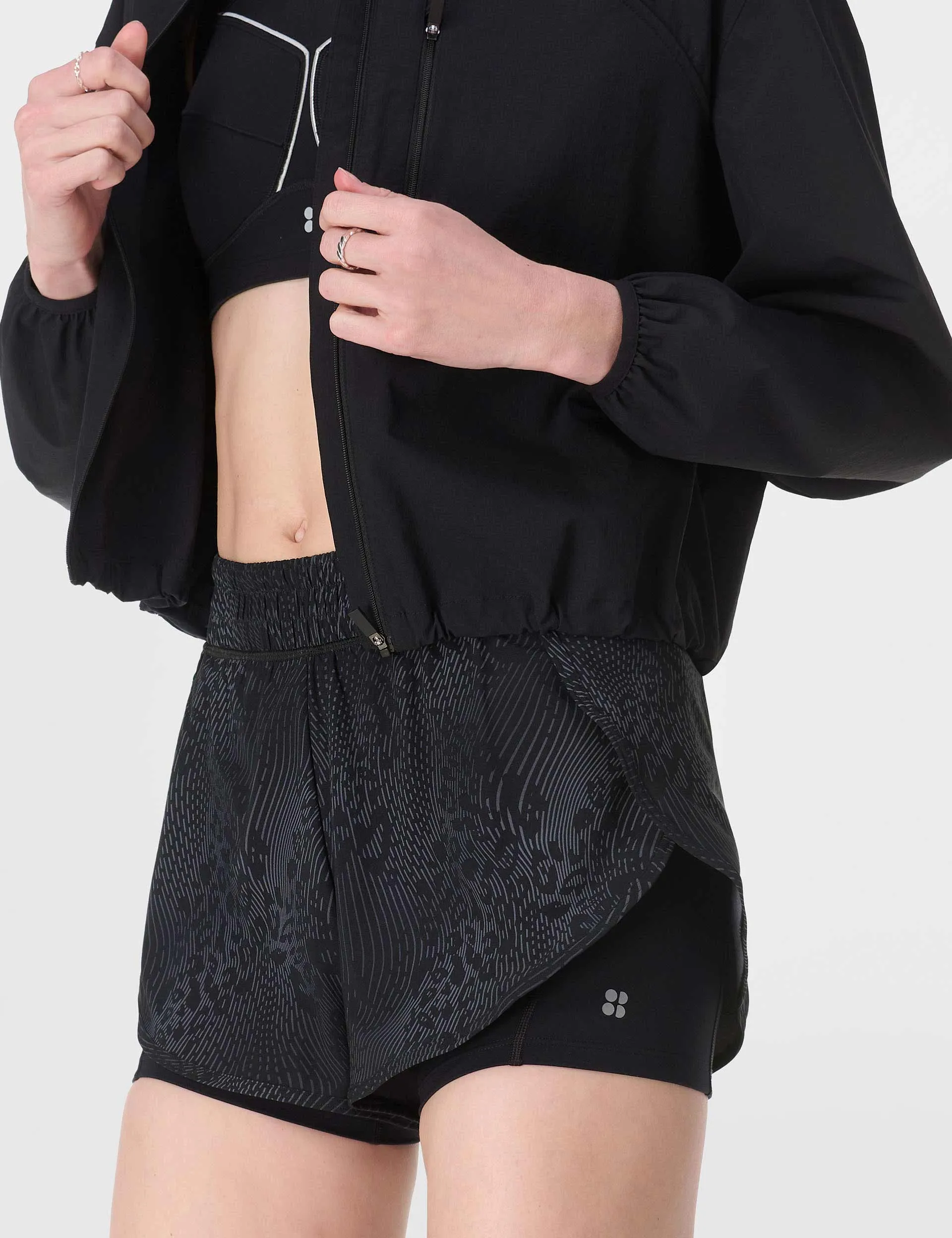 Get Set 2-in-1 Multi-Train Shorts - Grey Hybrid Leopard Print