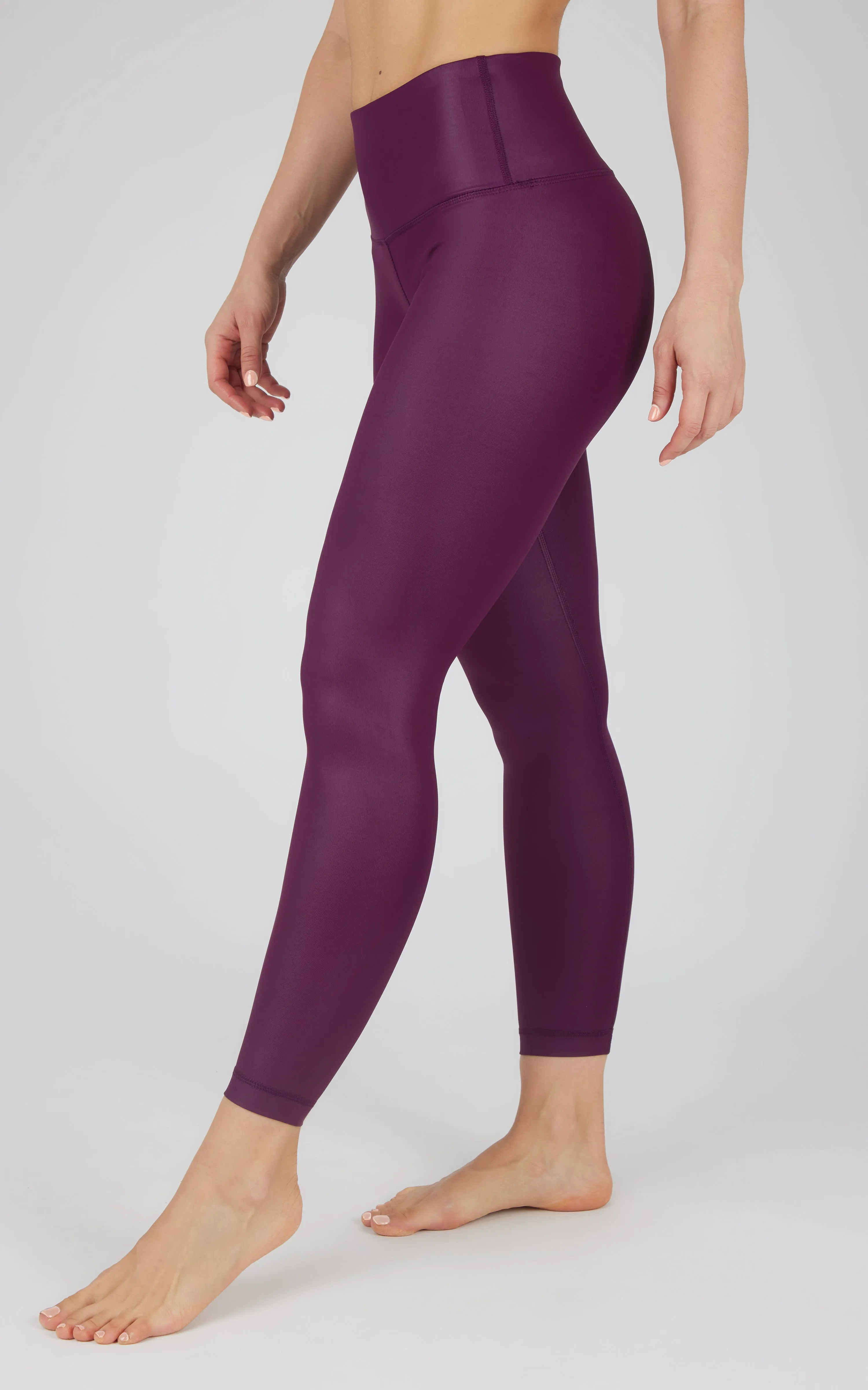 Interlink Faux Leather High Waist Cire 7/8 Ankle