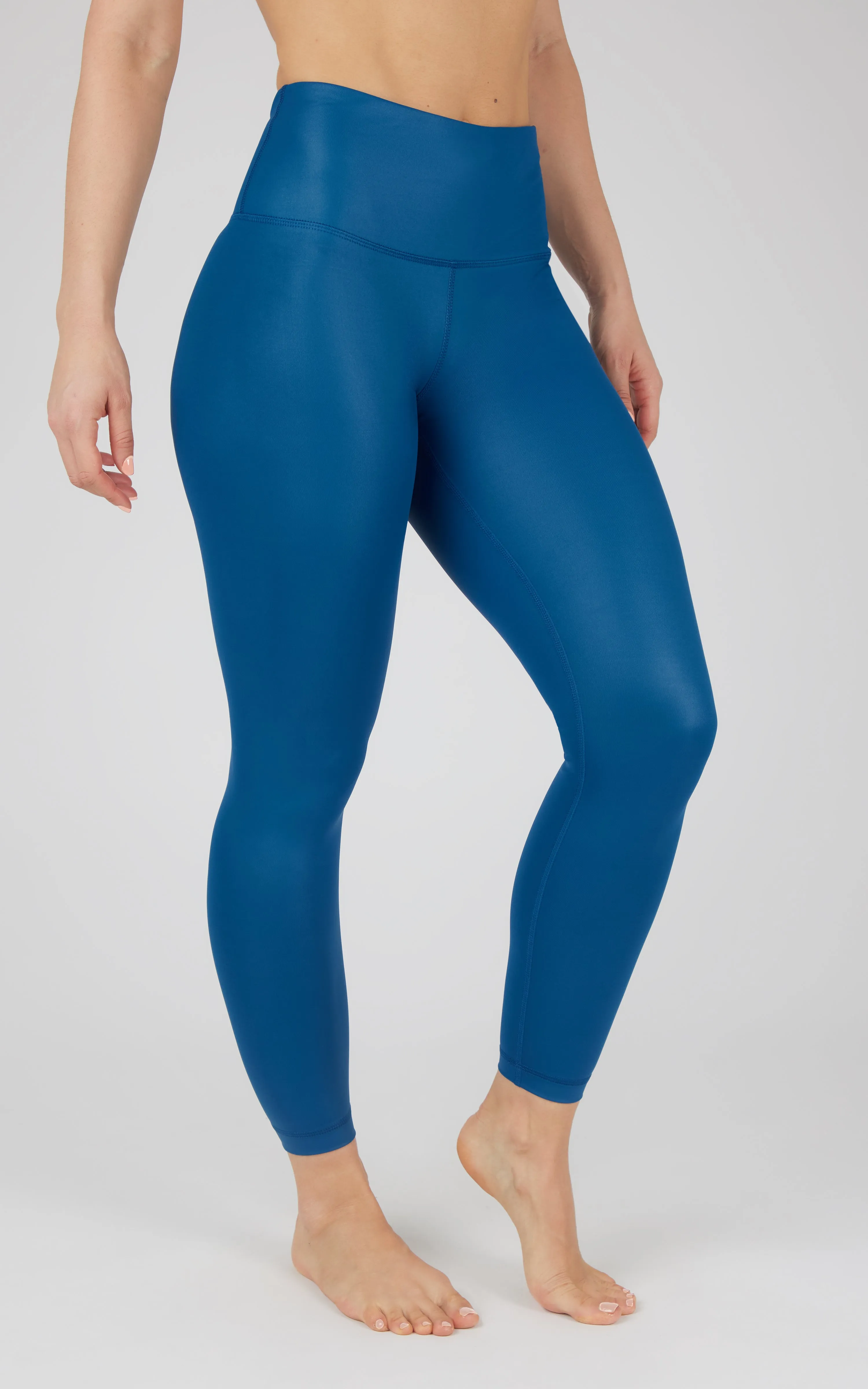 Interlink Faux Leather High Waist Cire 7/8 Ankle