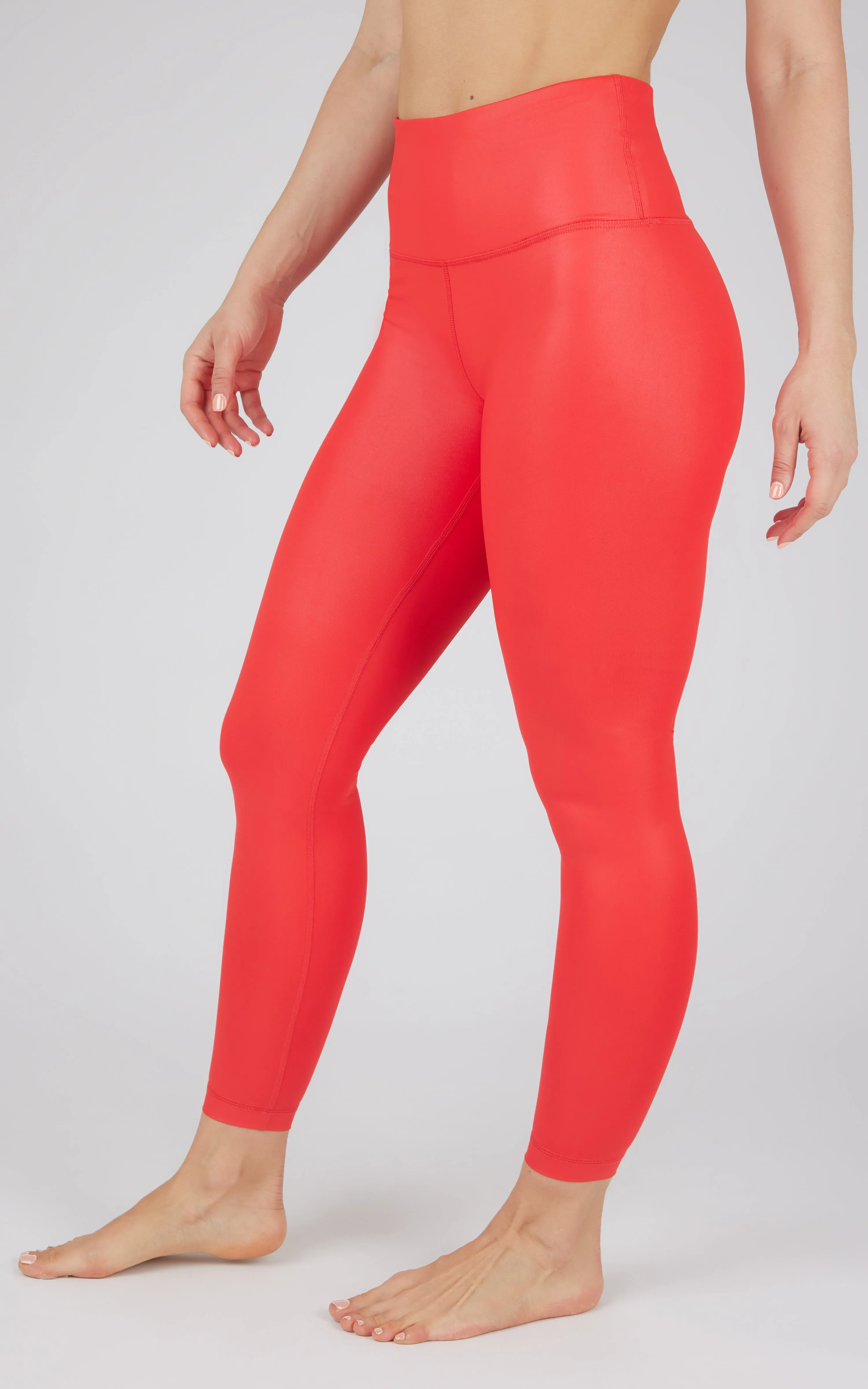Interlink Faux Leather High Waist Cire 7/8 Ankle