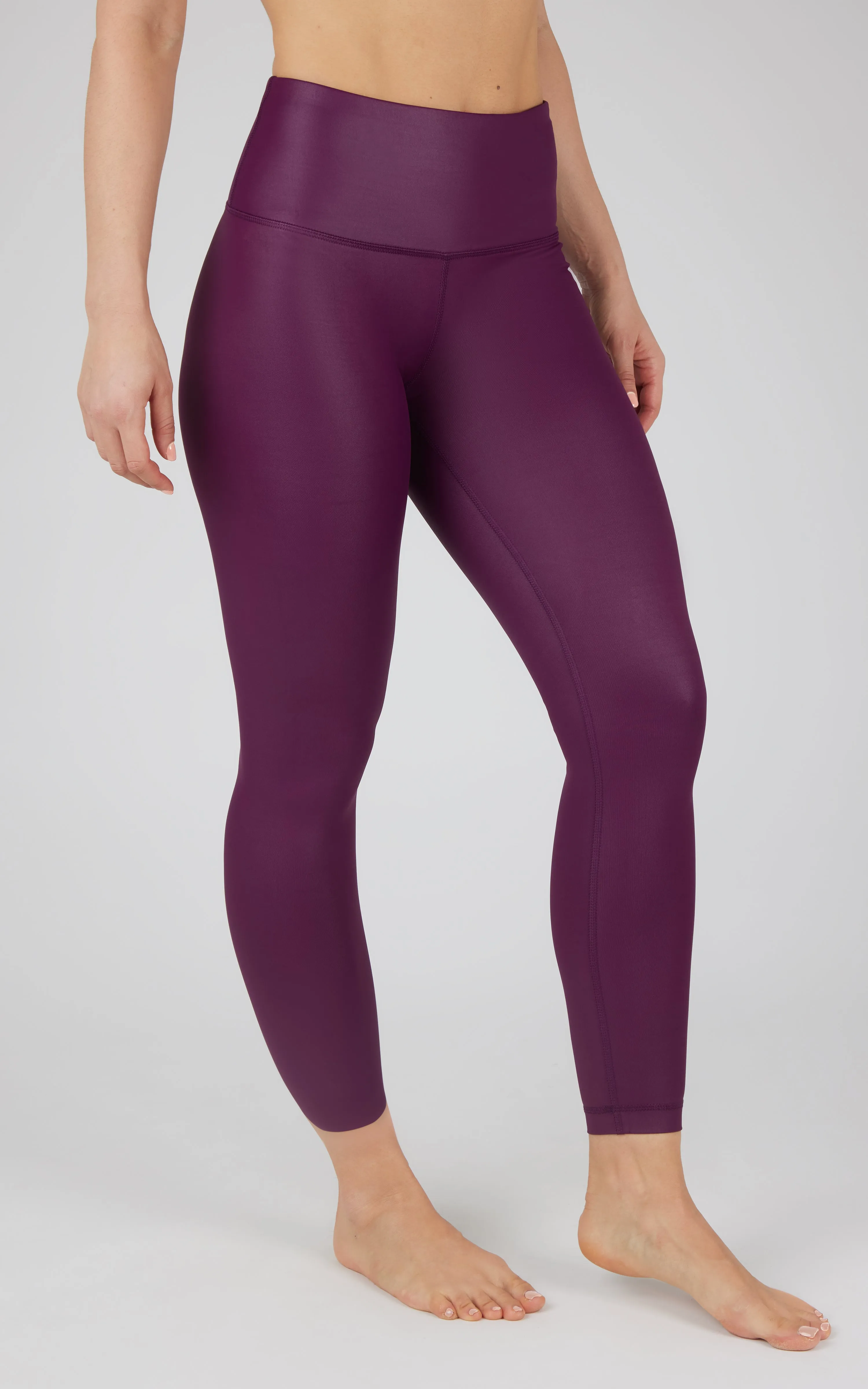 Interlink Faux Leather High Waist Cire 7/8 Ankle