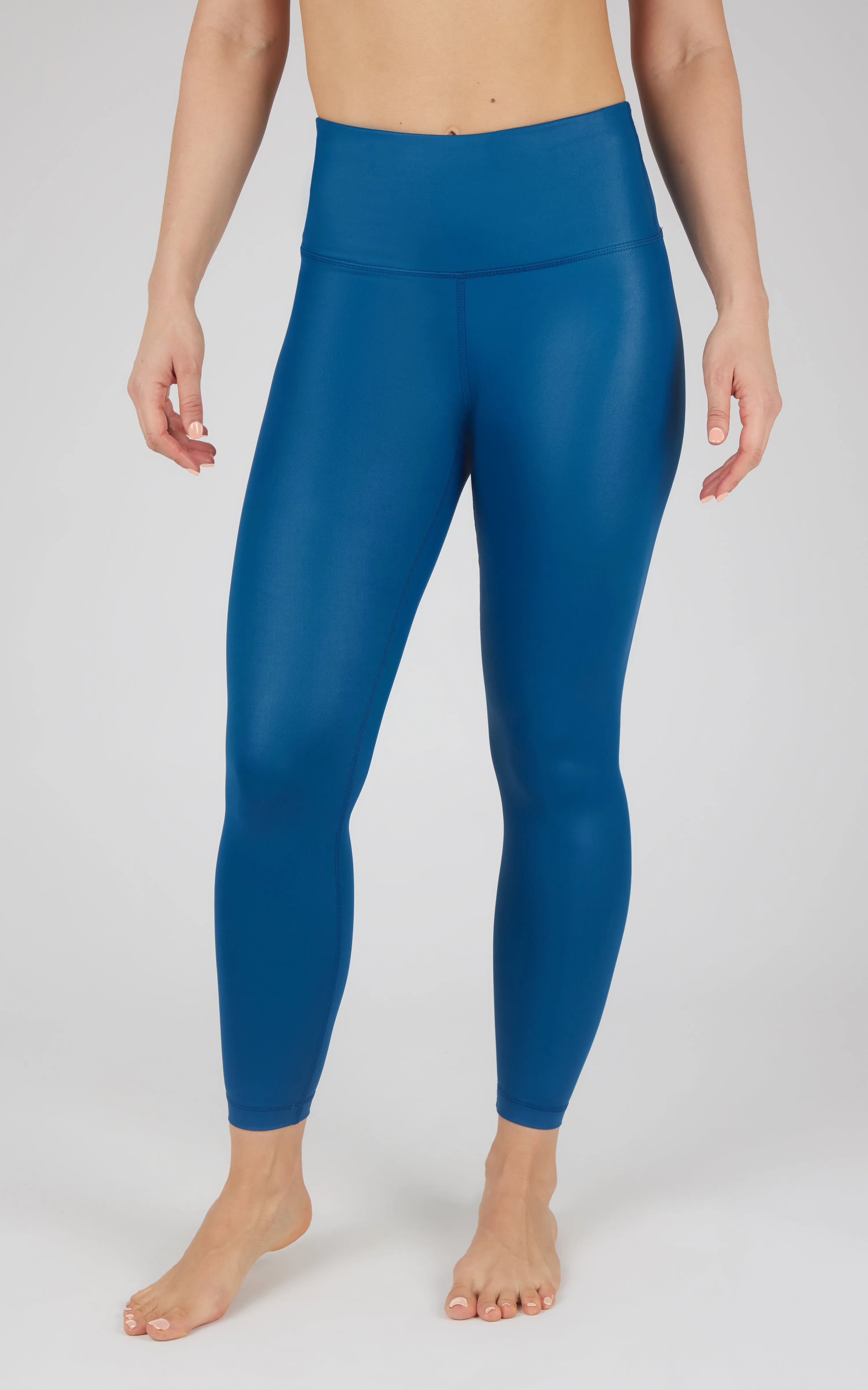 Interlink Faux Leather High Waist Cire 7/8 Ankle