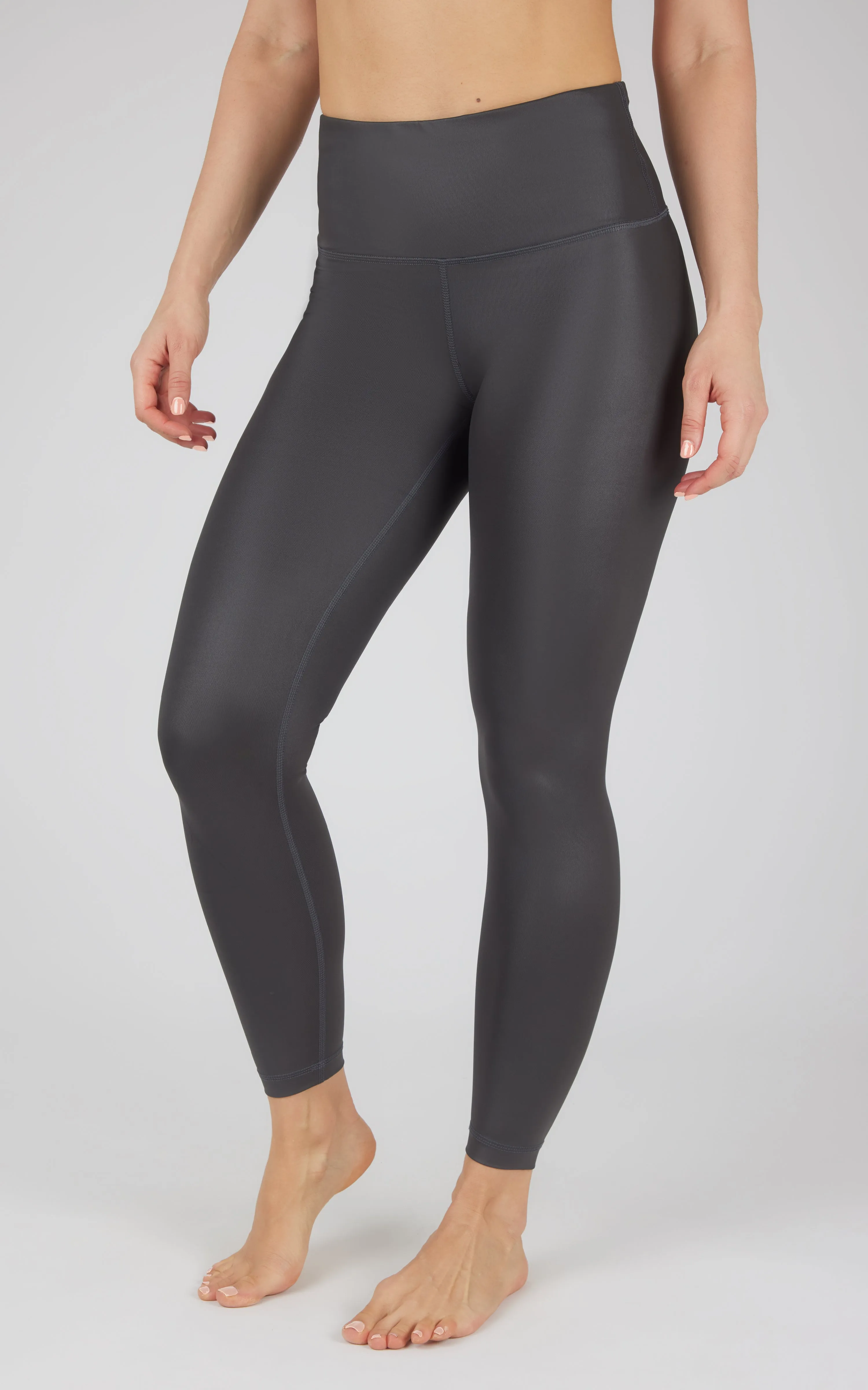 Interlink Faux Leather High Waist Cire 7/8 Ankle